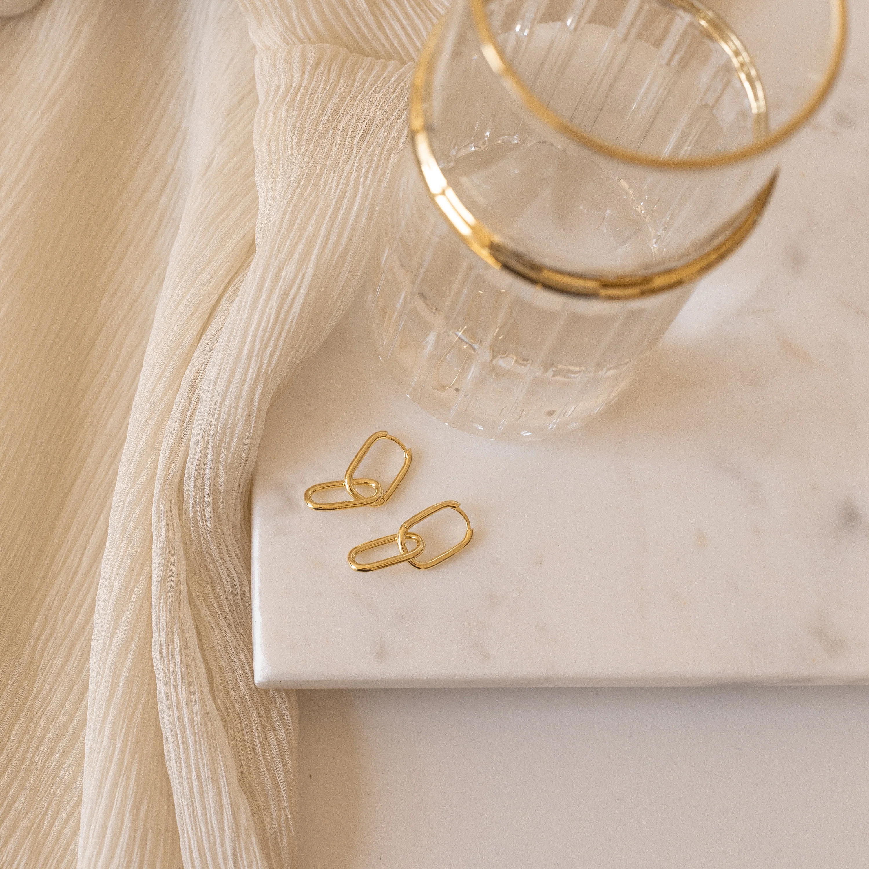 Amanda Link Earrings in 18K Gold - Image 6