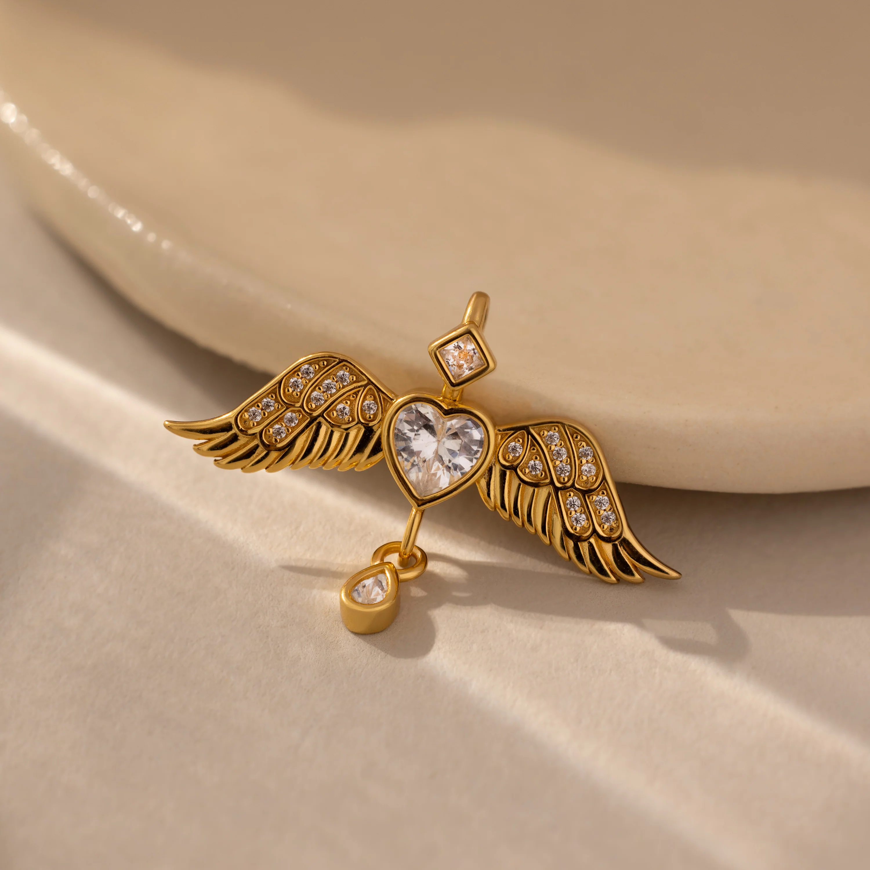 Angel Wing Charm in 18K Gold