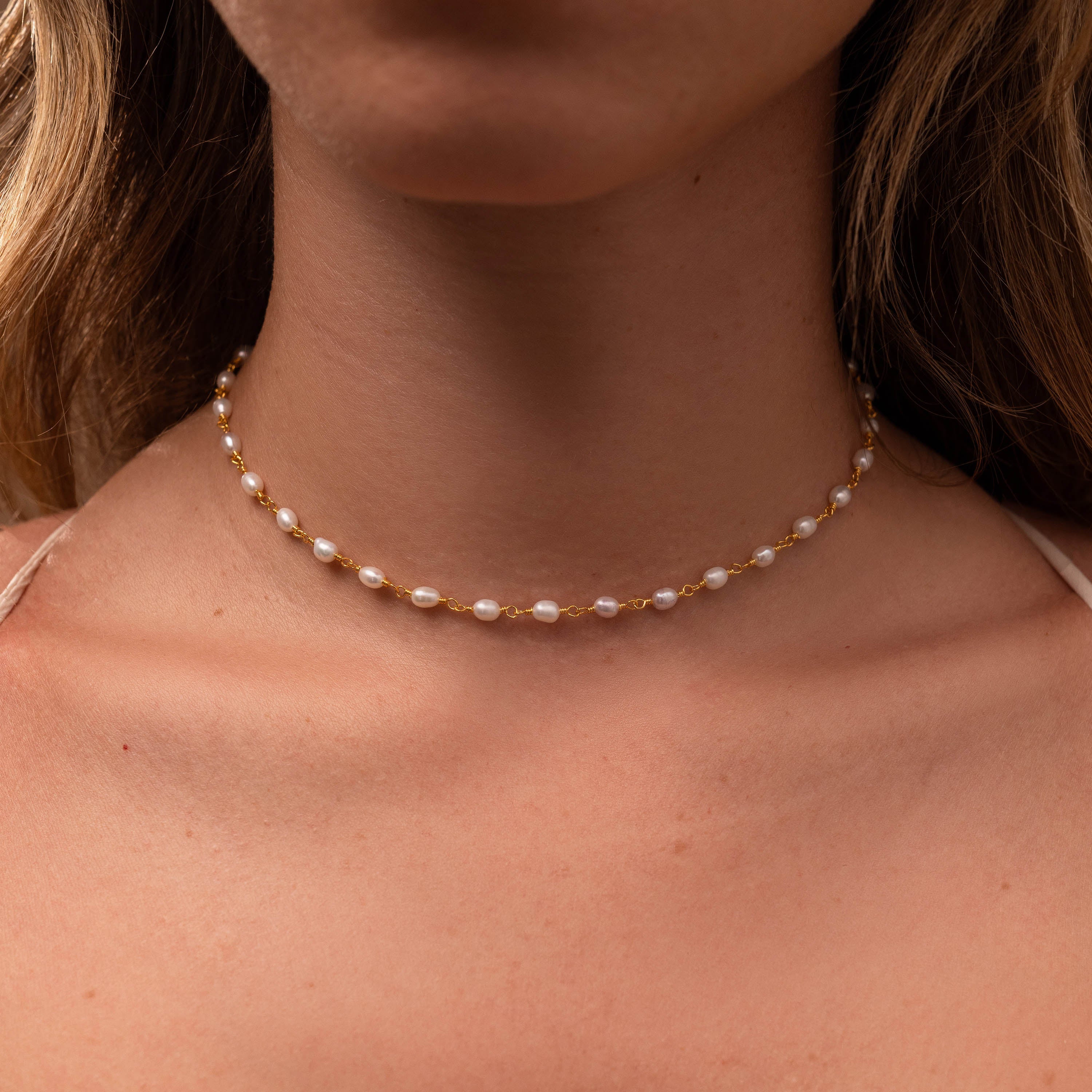Aurora Pearl Station Necklace - Image 3