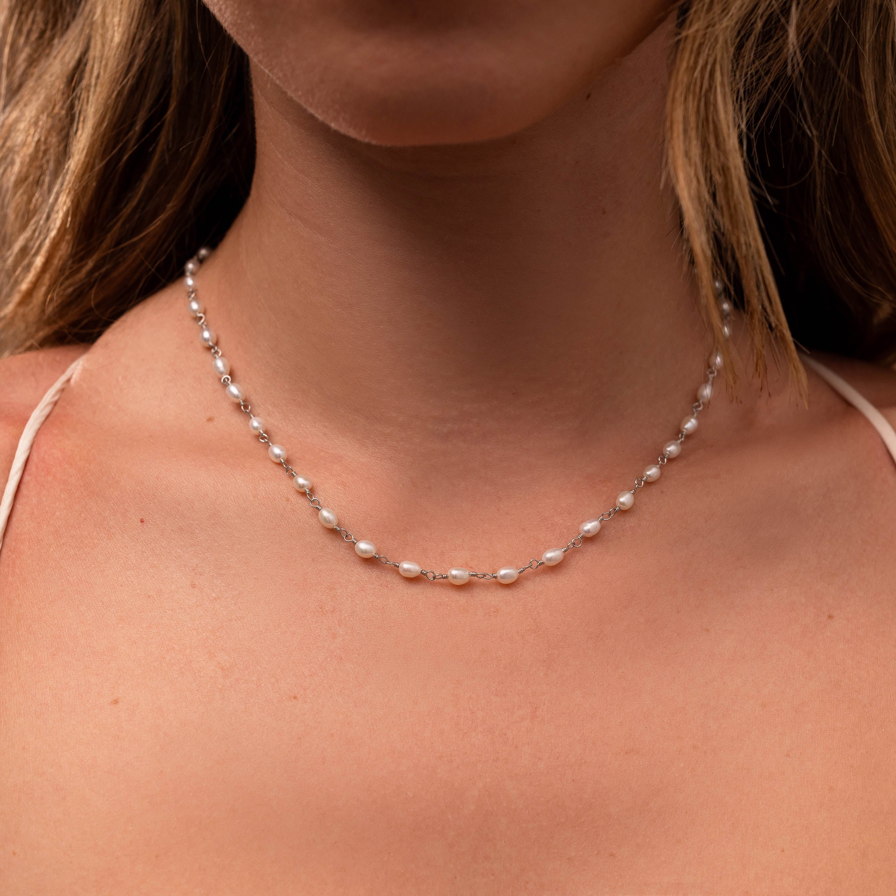 Aurora Pearl Station Necklace - Image 7