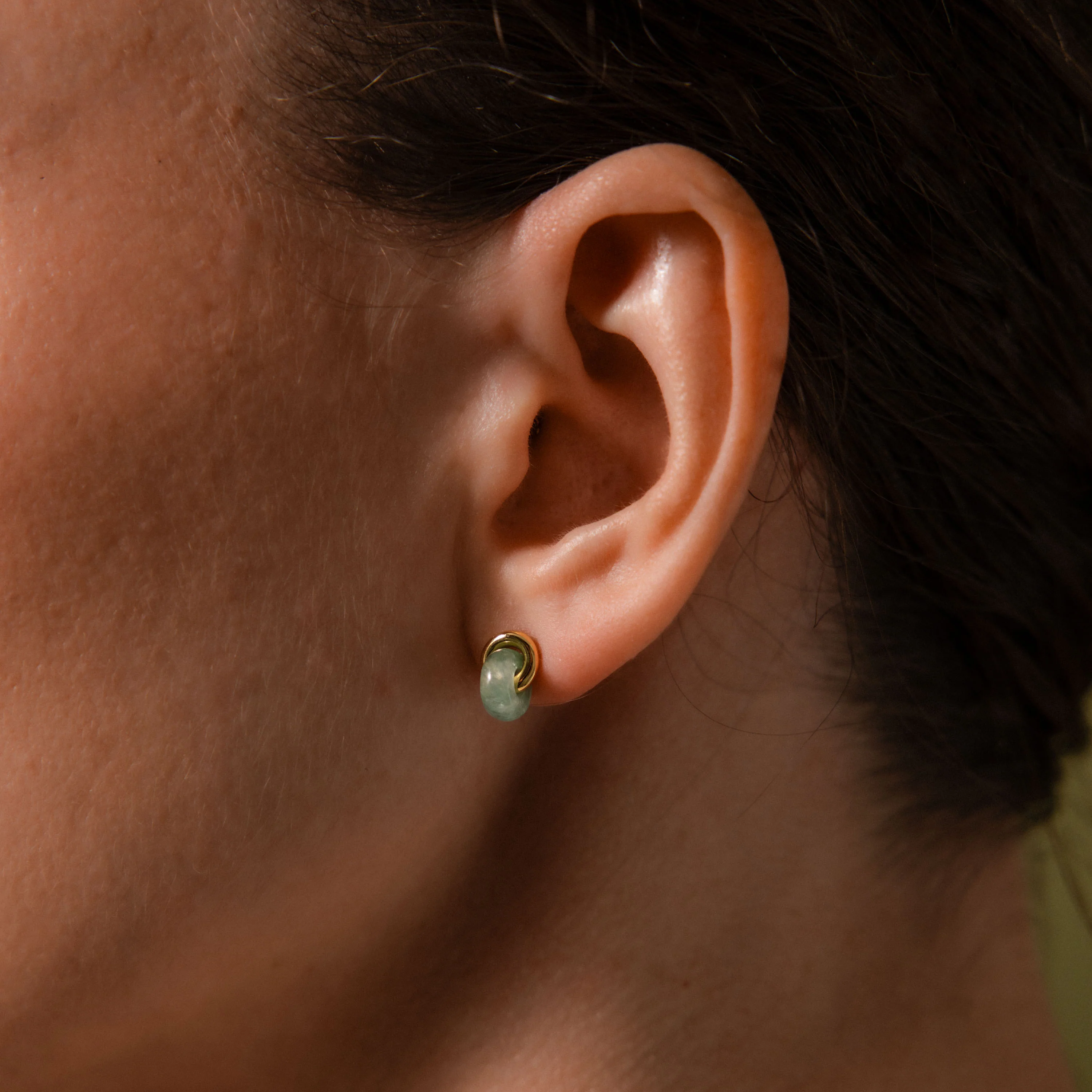 Aventurine Halo Drop Studs - Image 3