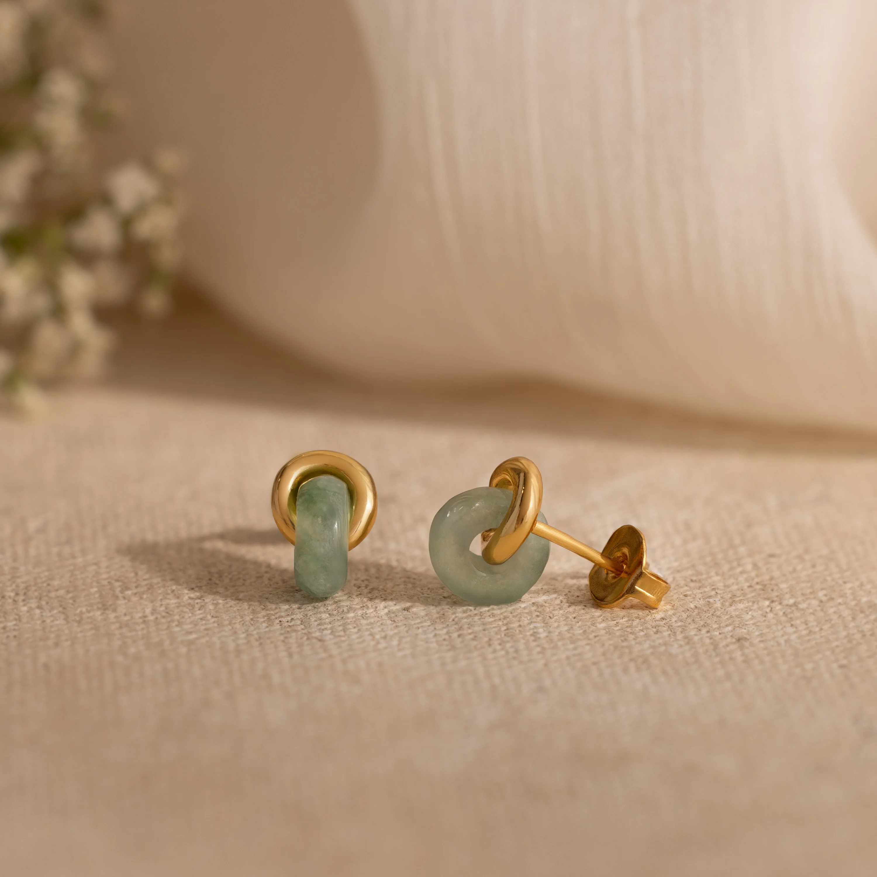 Aventurine Halo Drop Studs - Image 8