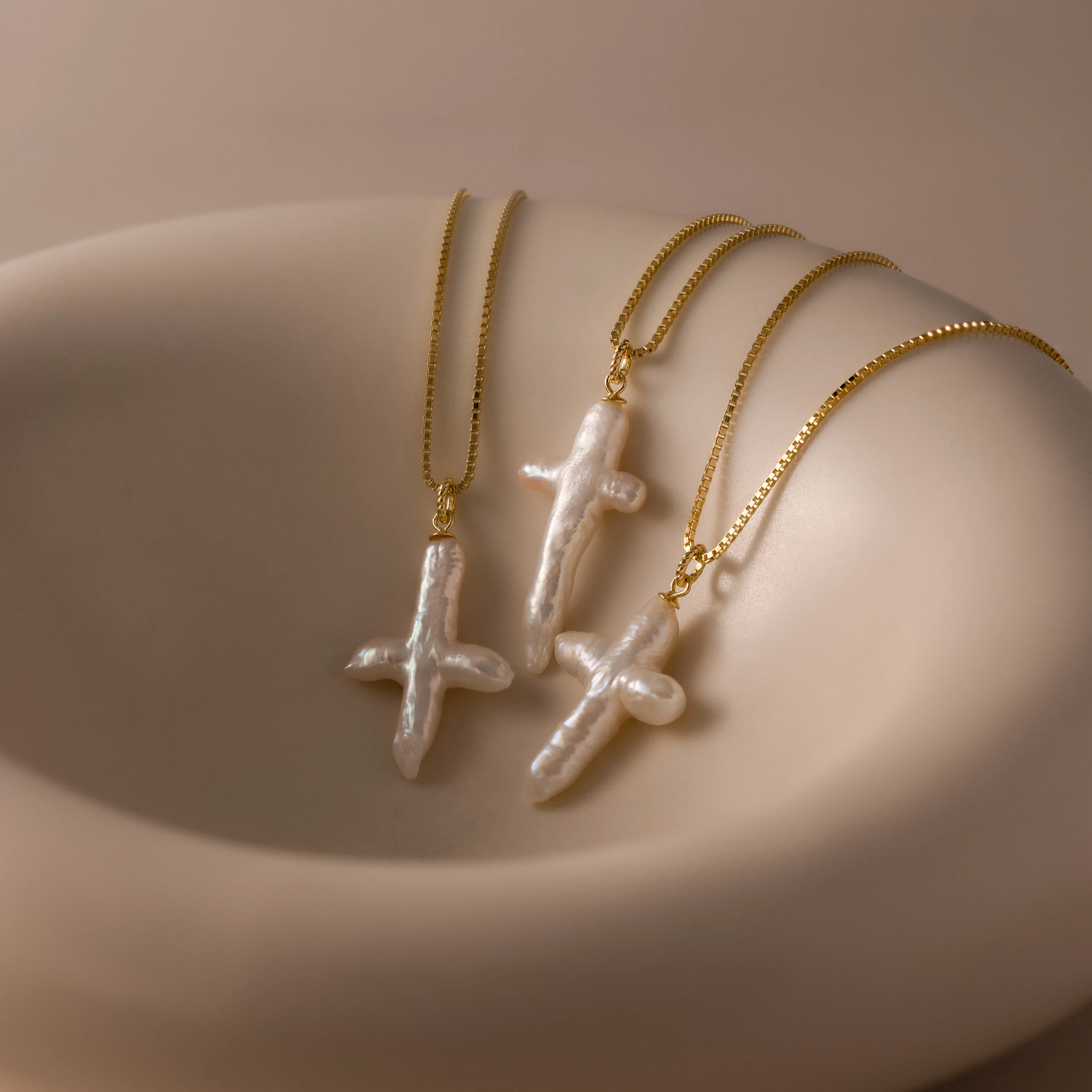 Baroque Pearl Cross Necklace - Image 7