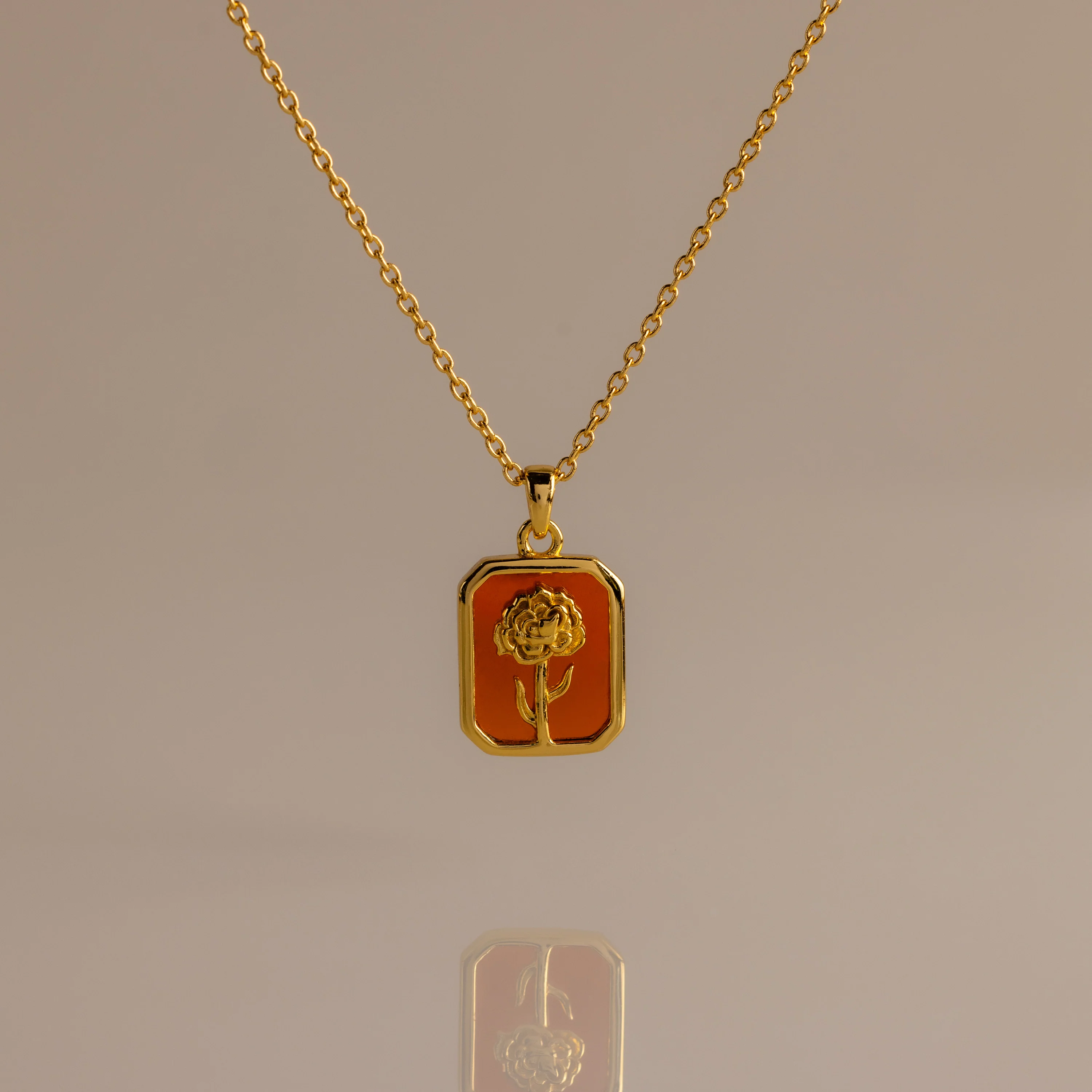 Birth Flower Charm Necklace