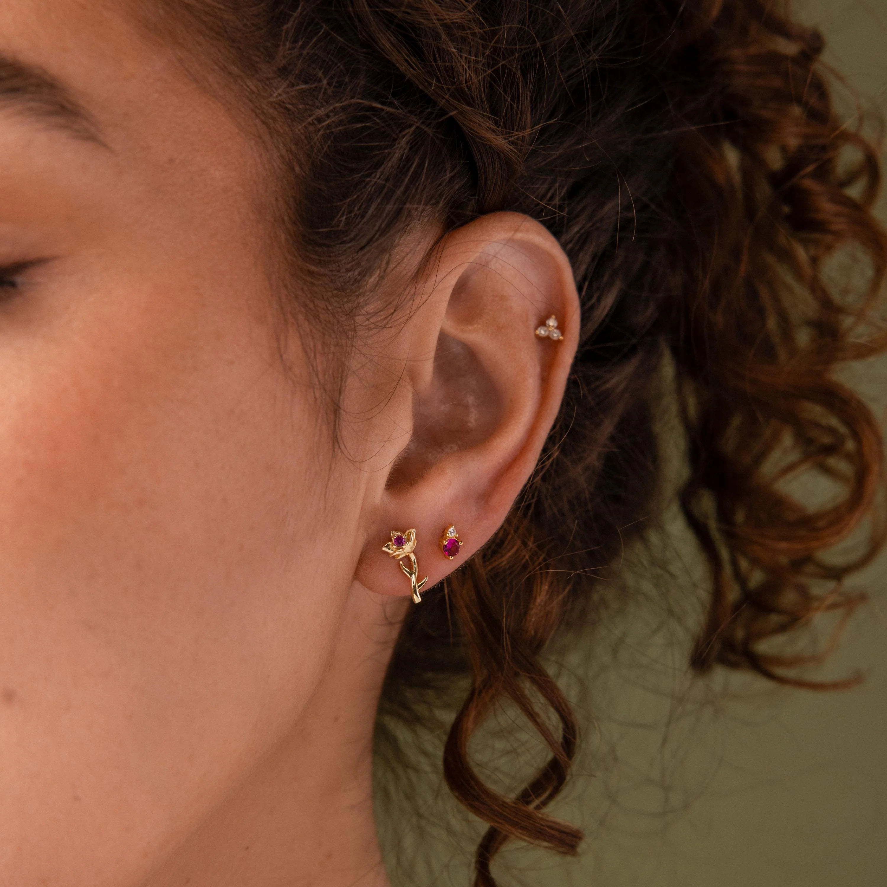 Birth Flower Stud Earrings - Image 8