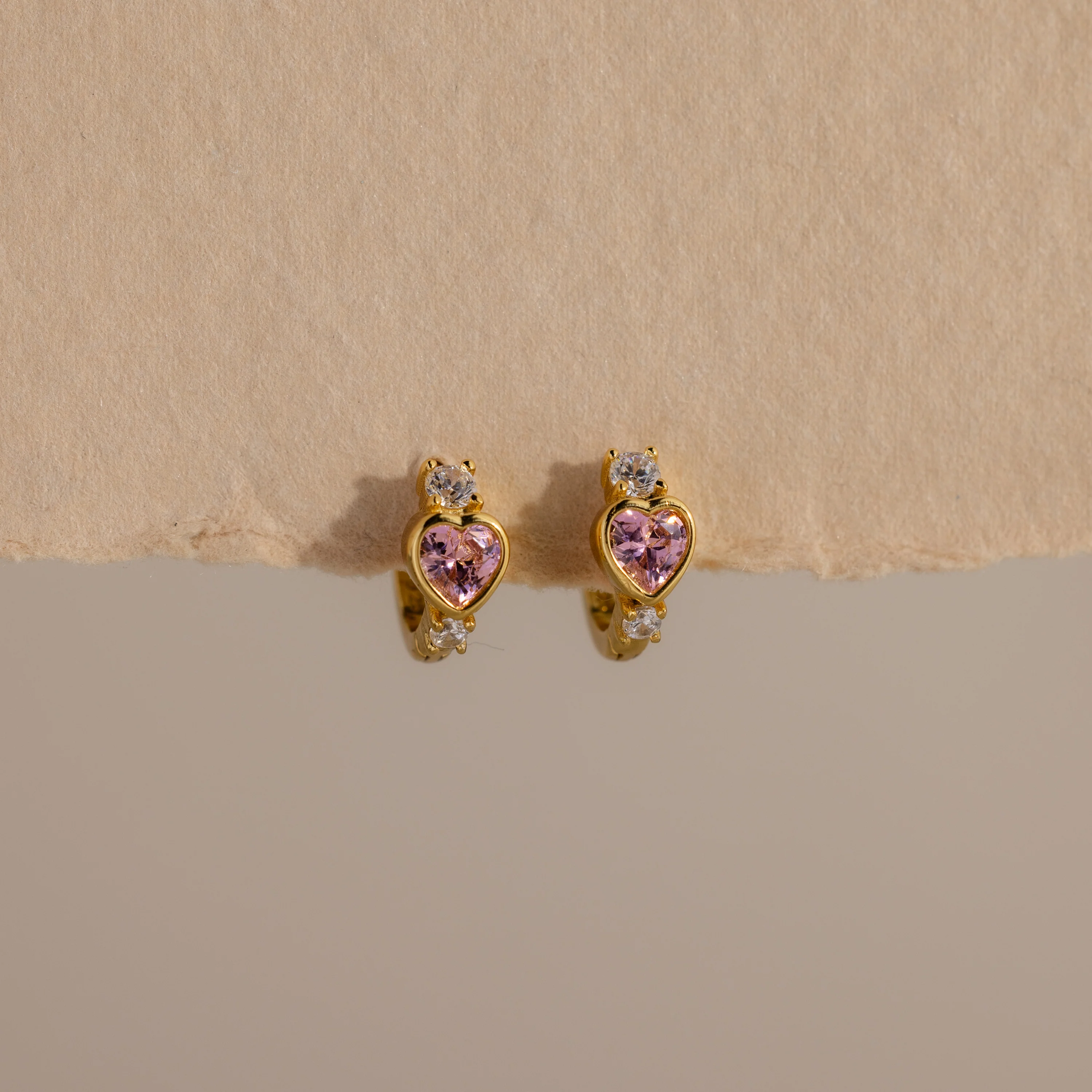 Sapphire Heart Hoops