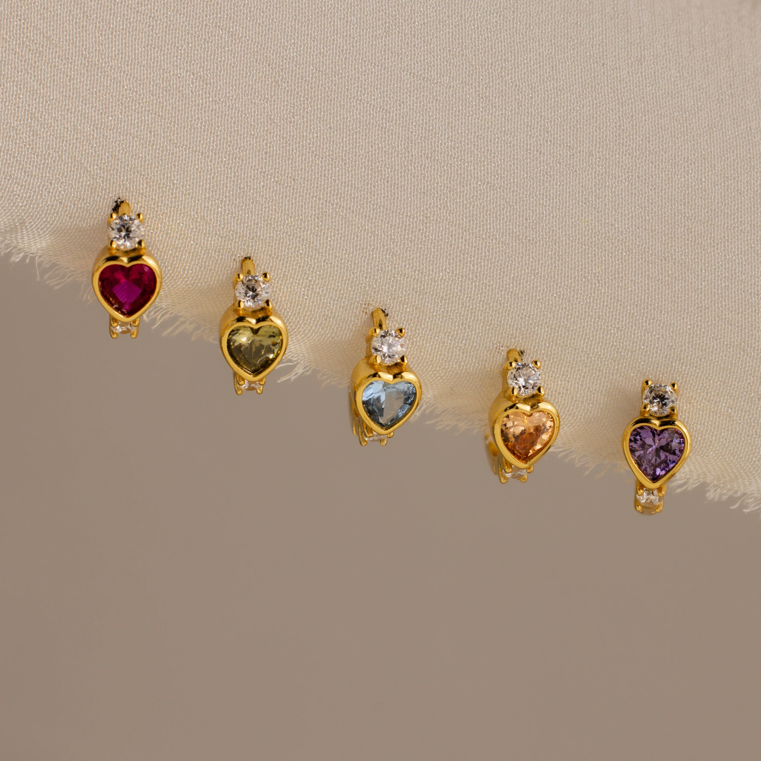 Alexandrite Heart Hoops - Image 3