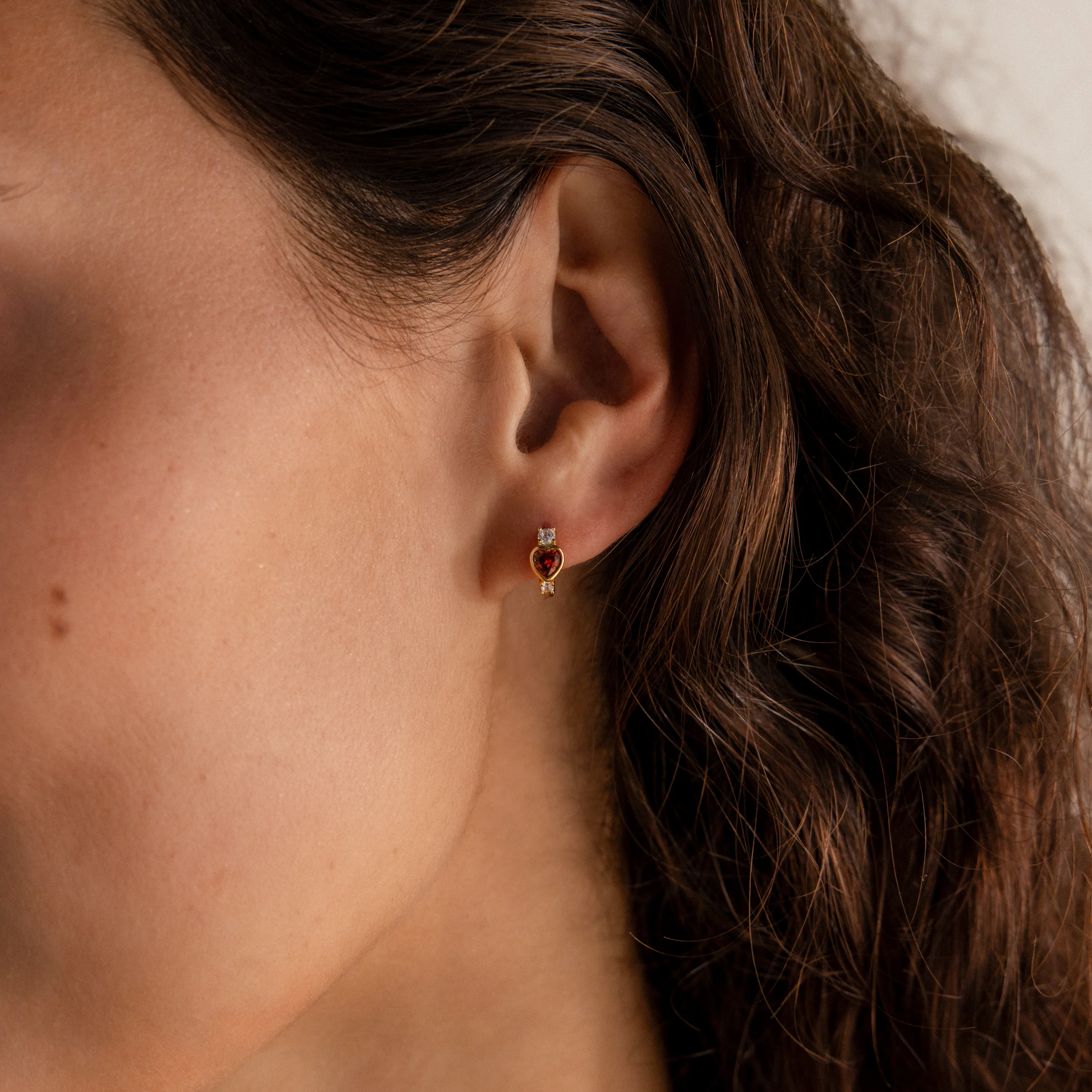 Alexandrite Heart Hoops - Image 2