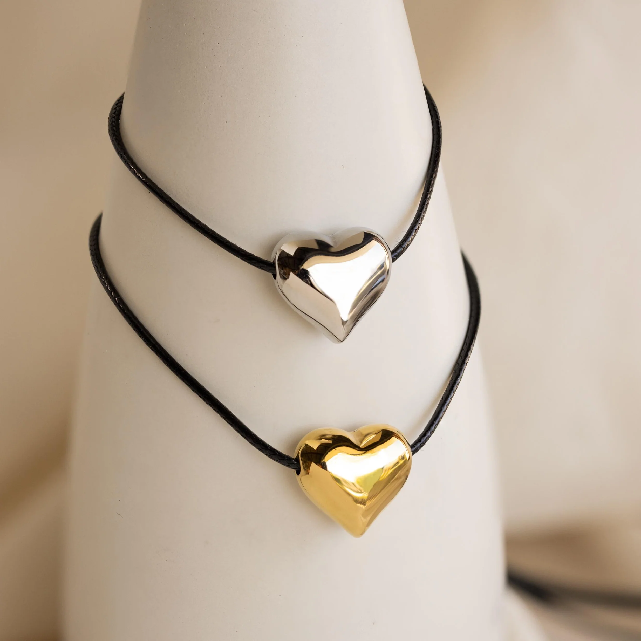 Chunky Puff Heart Necklace - Image 7