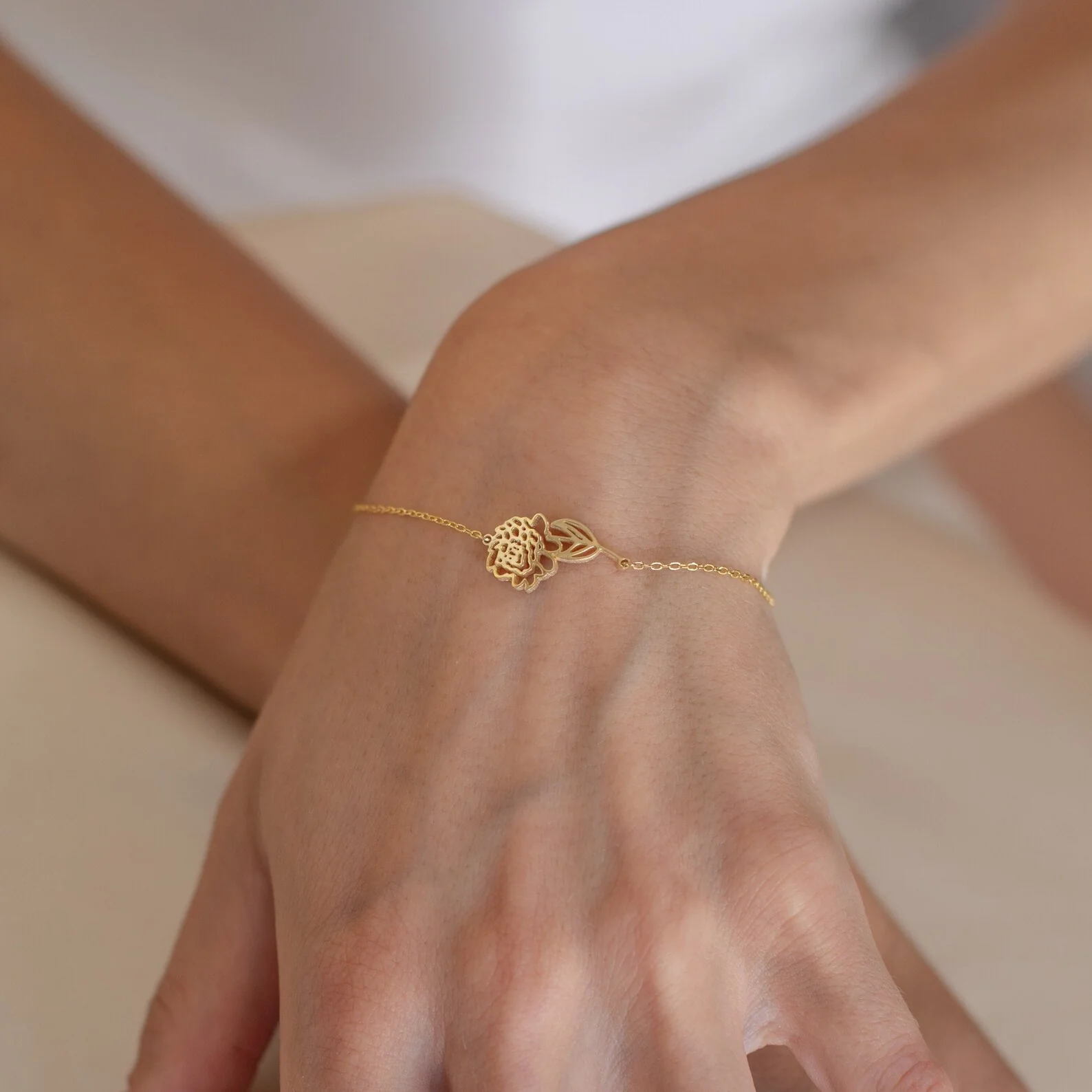 Custom Birth Flower Bracelet