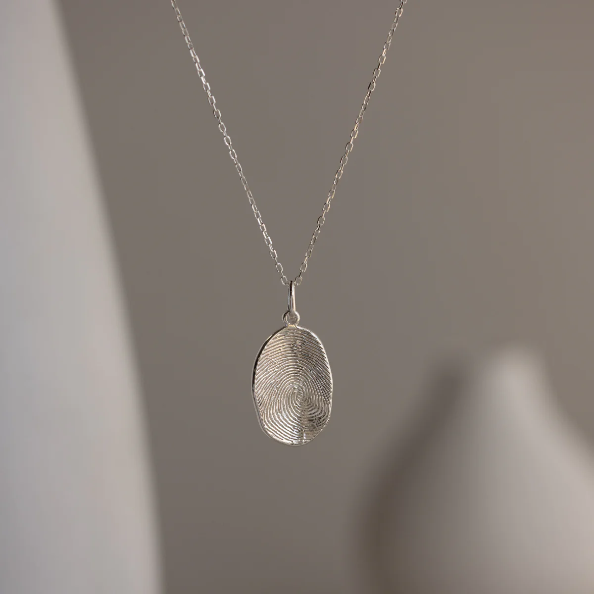 Custom Fingerprint Necklace in Silver