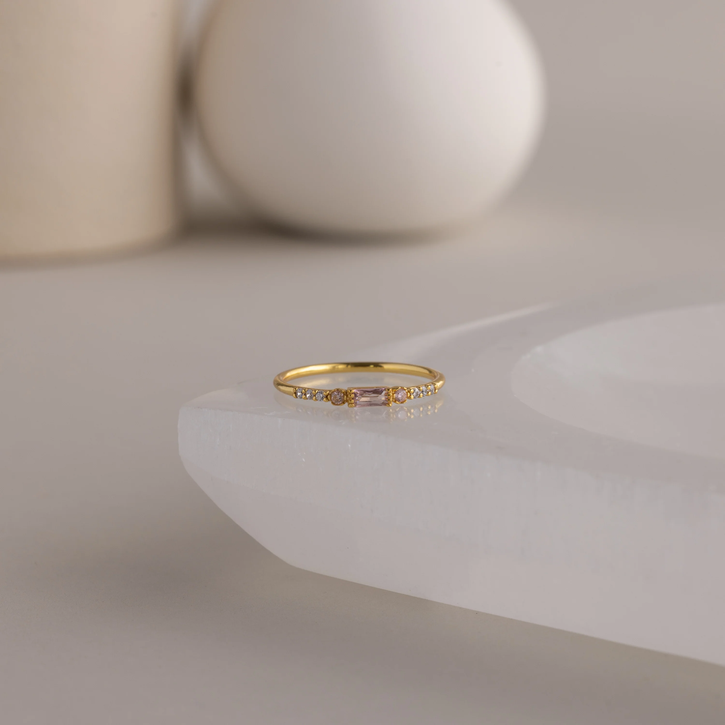 Dainty Baguette Emerald Ring - Image 3
