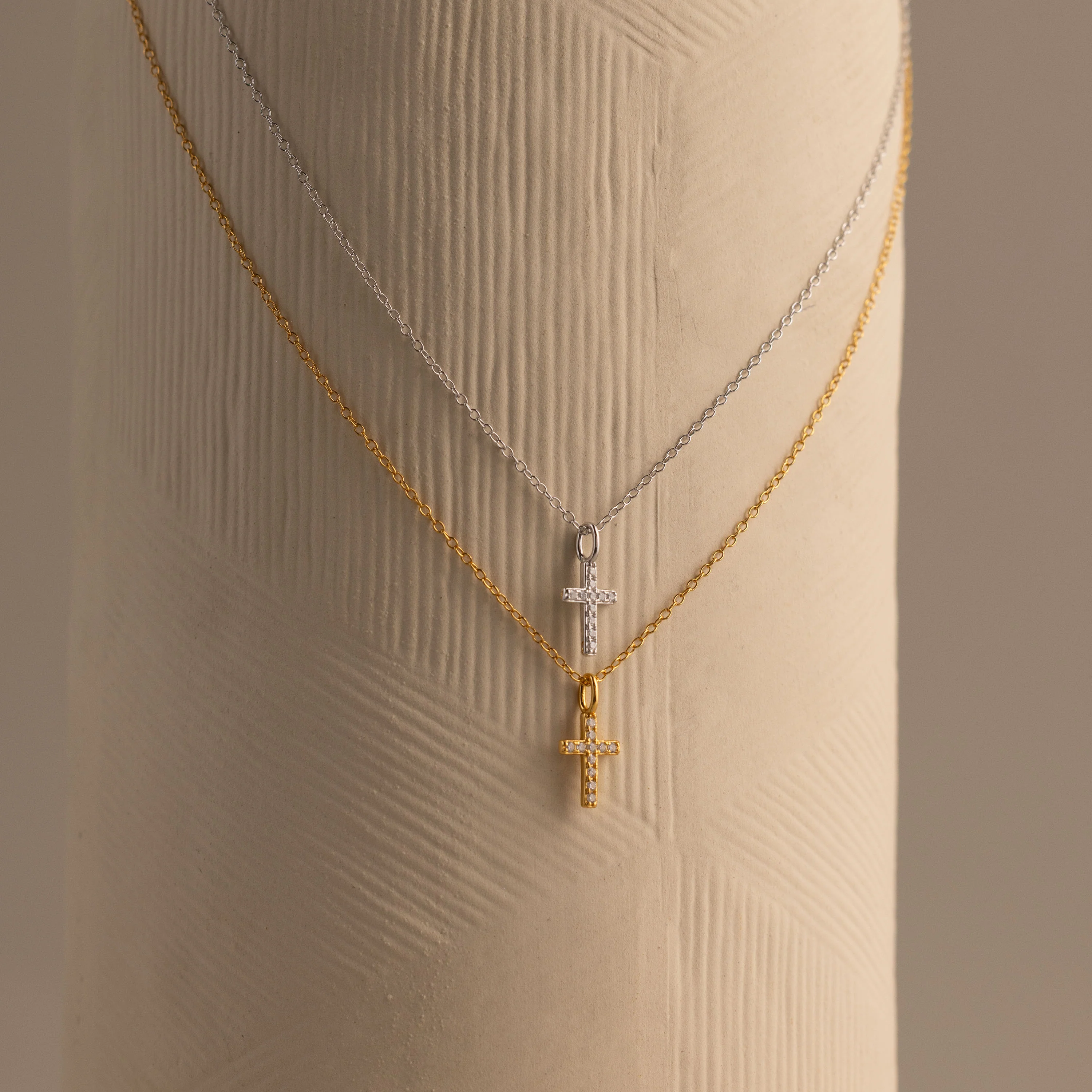 Dainty Diamond Cross Necklace - Image 7