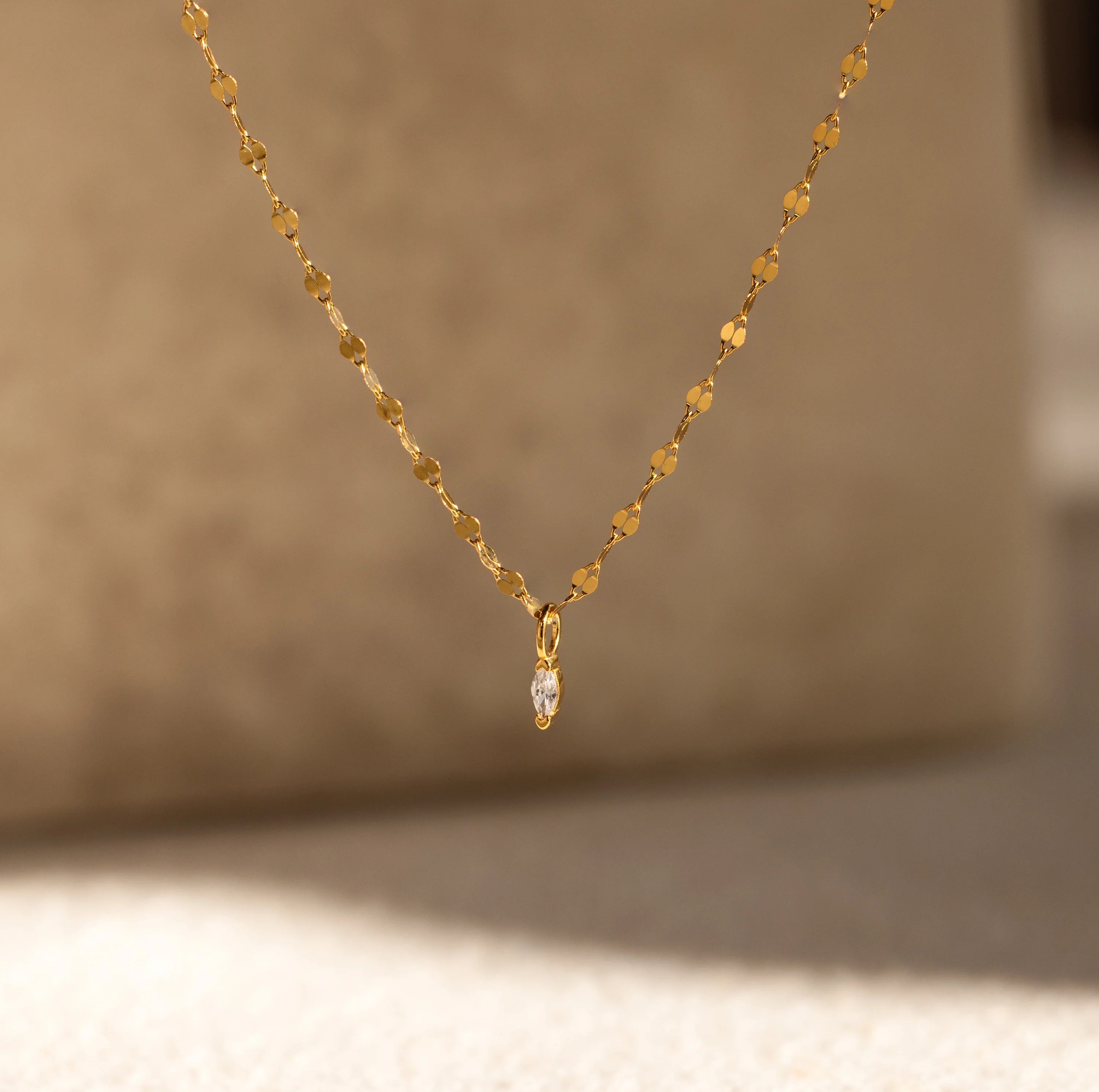 Dainty Marquise Pendant Necklace - Image 2