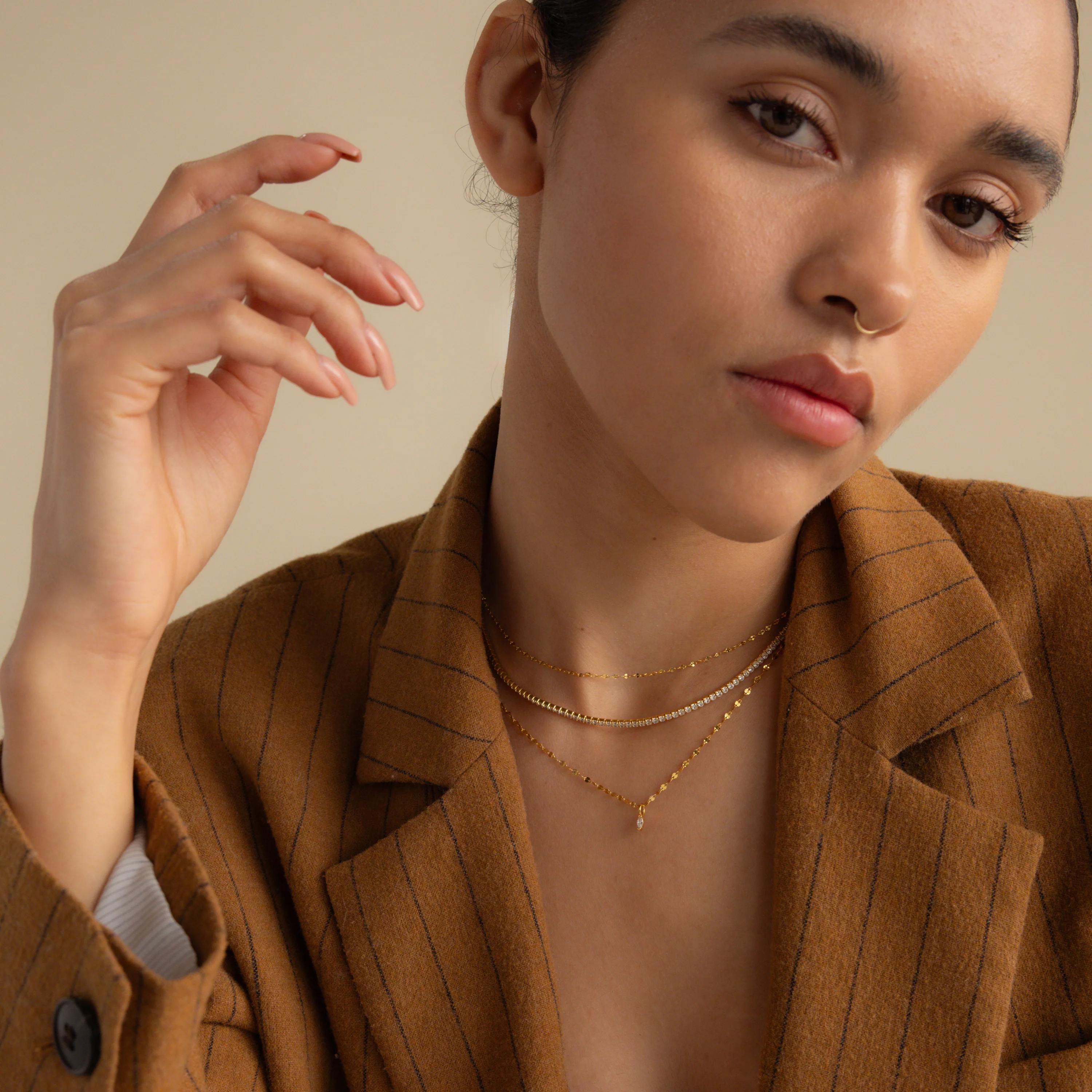 Dainty Marquise Pendant Necklace - Image 7