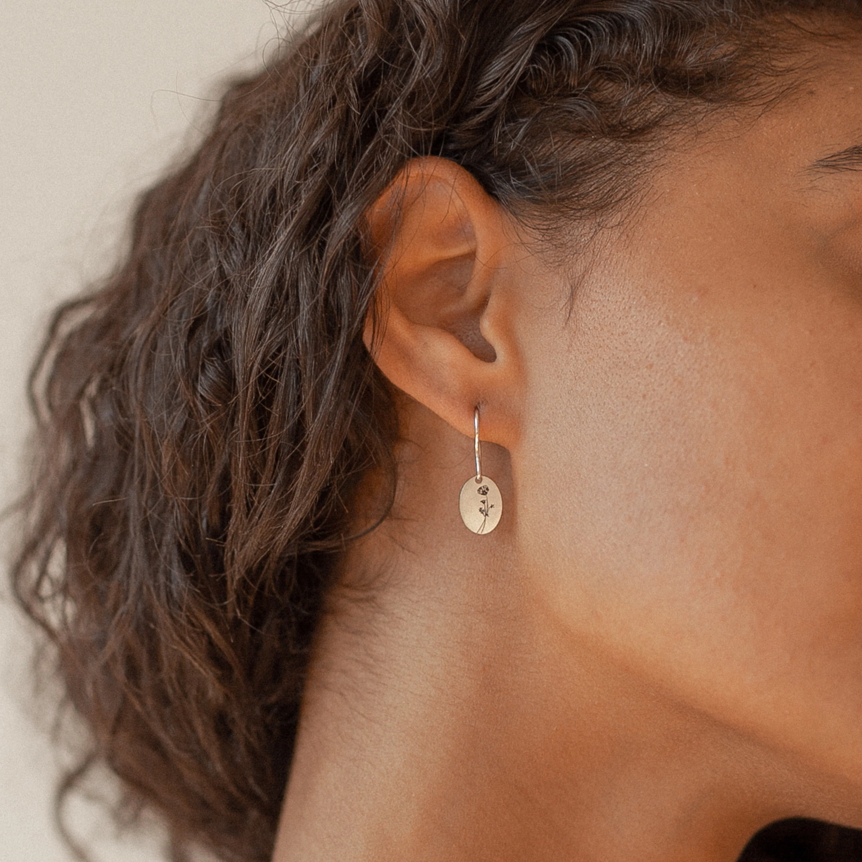Dangling Birth Flower Earrings - Image 2