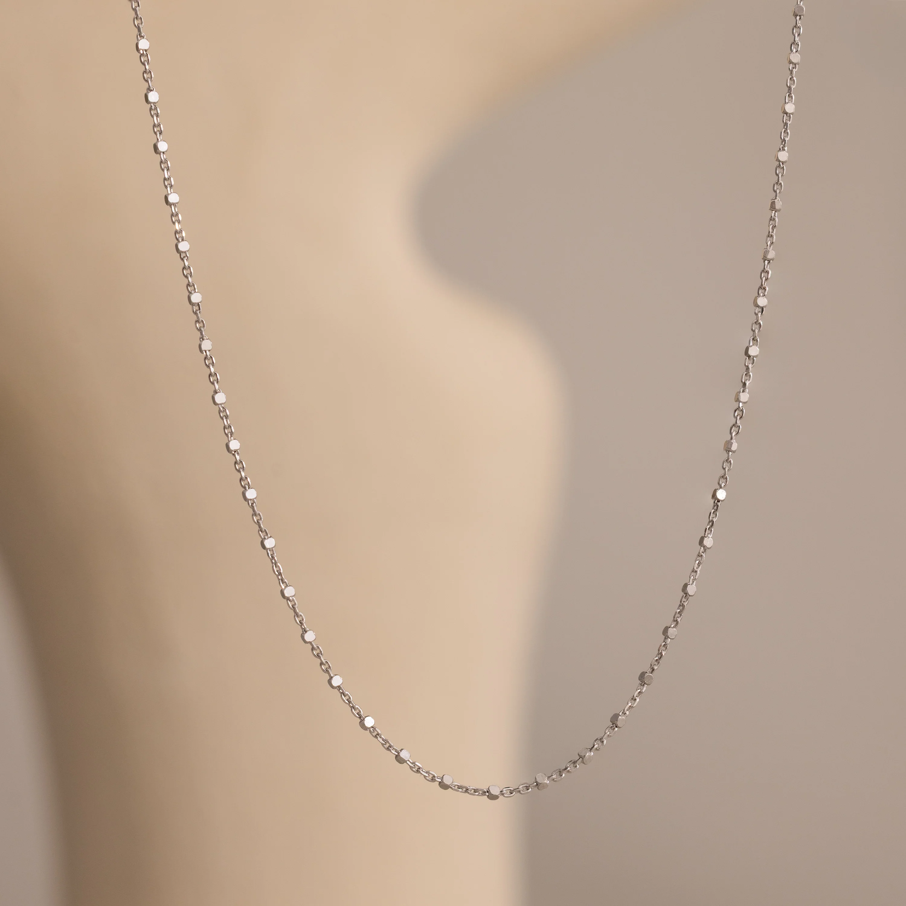 Dot Station Necklace in Silver
