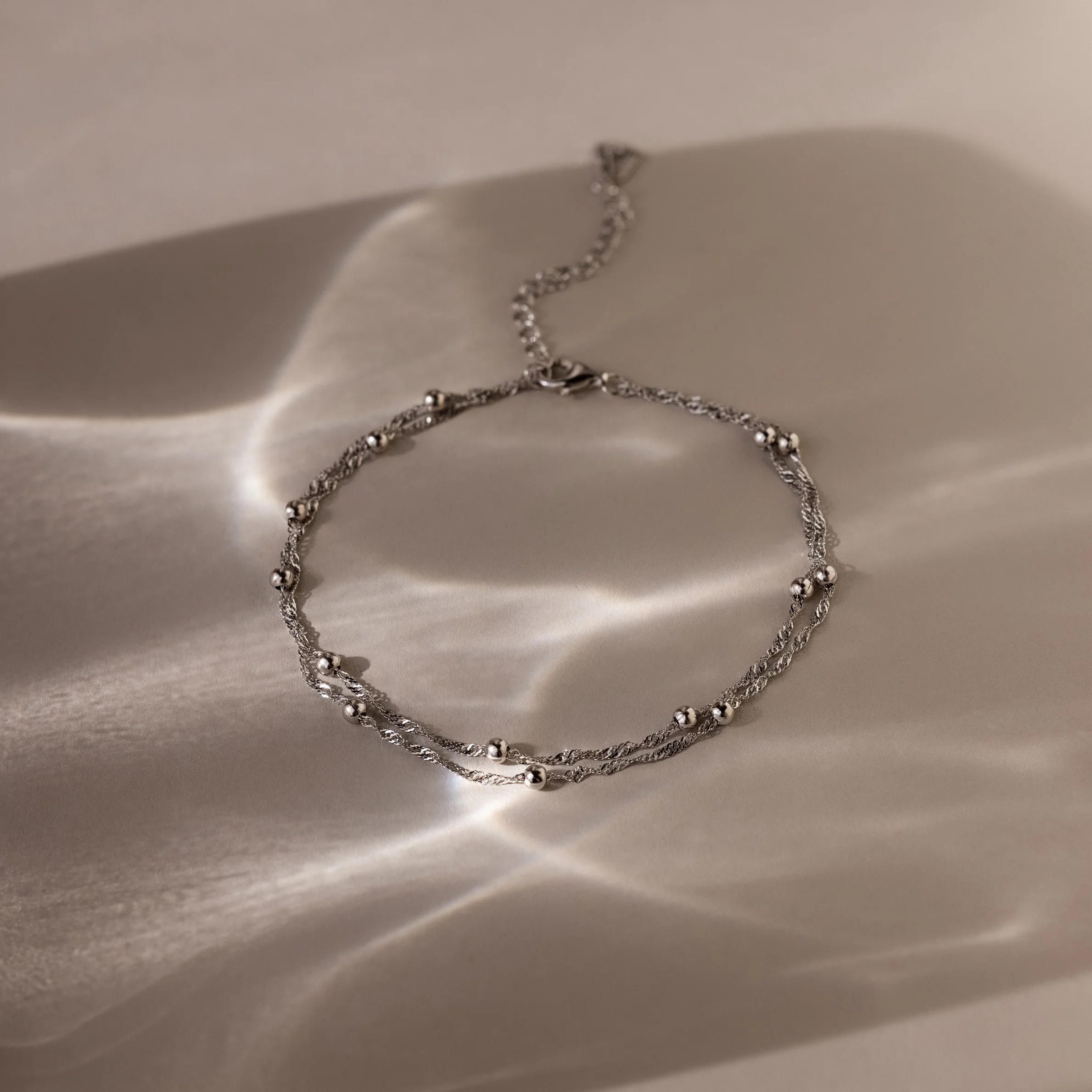 Duo Bead Chain Anklet - Image 5