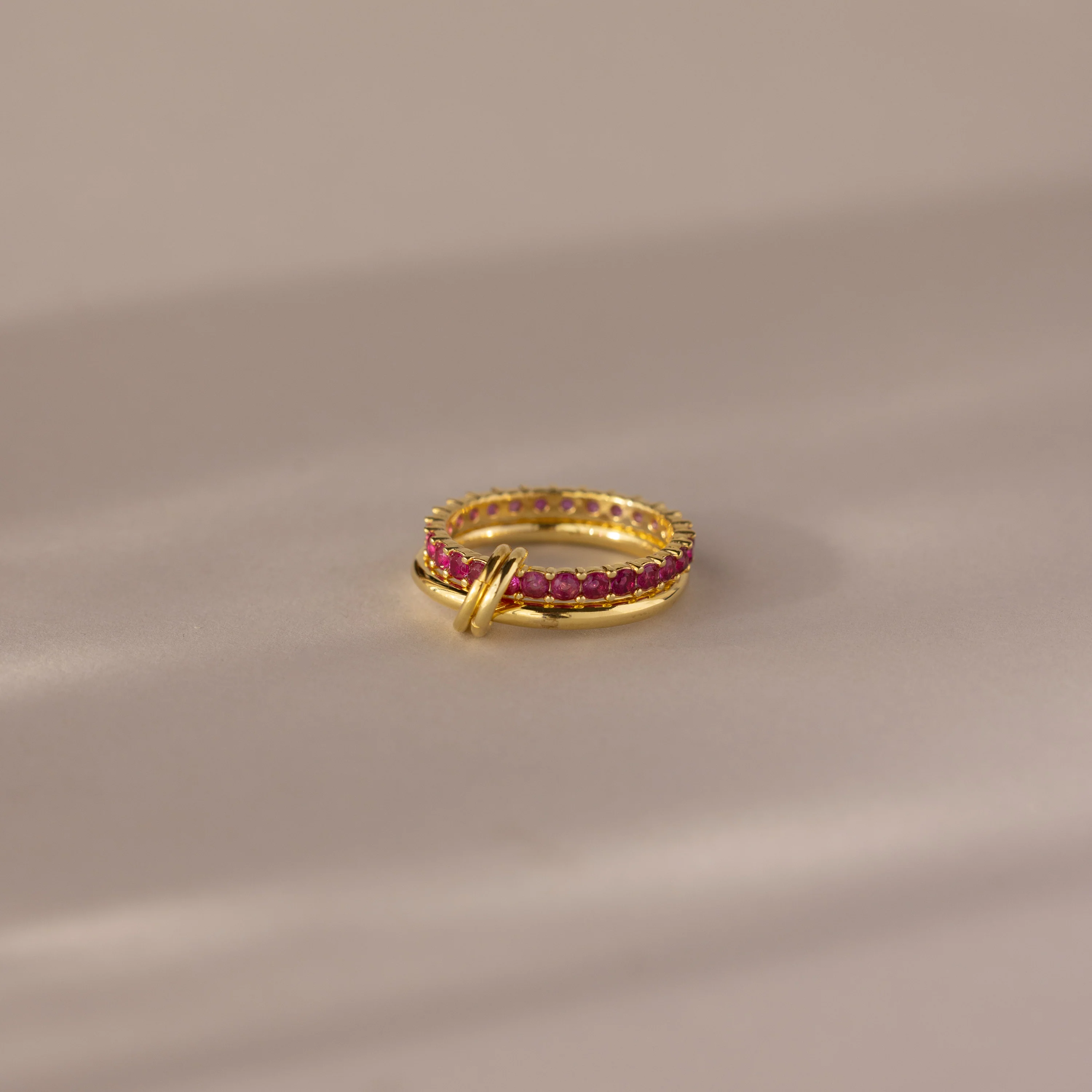 Duo Onyx Tennis Linked Ring Set