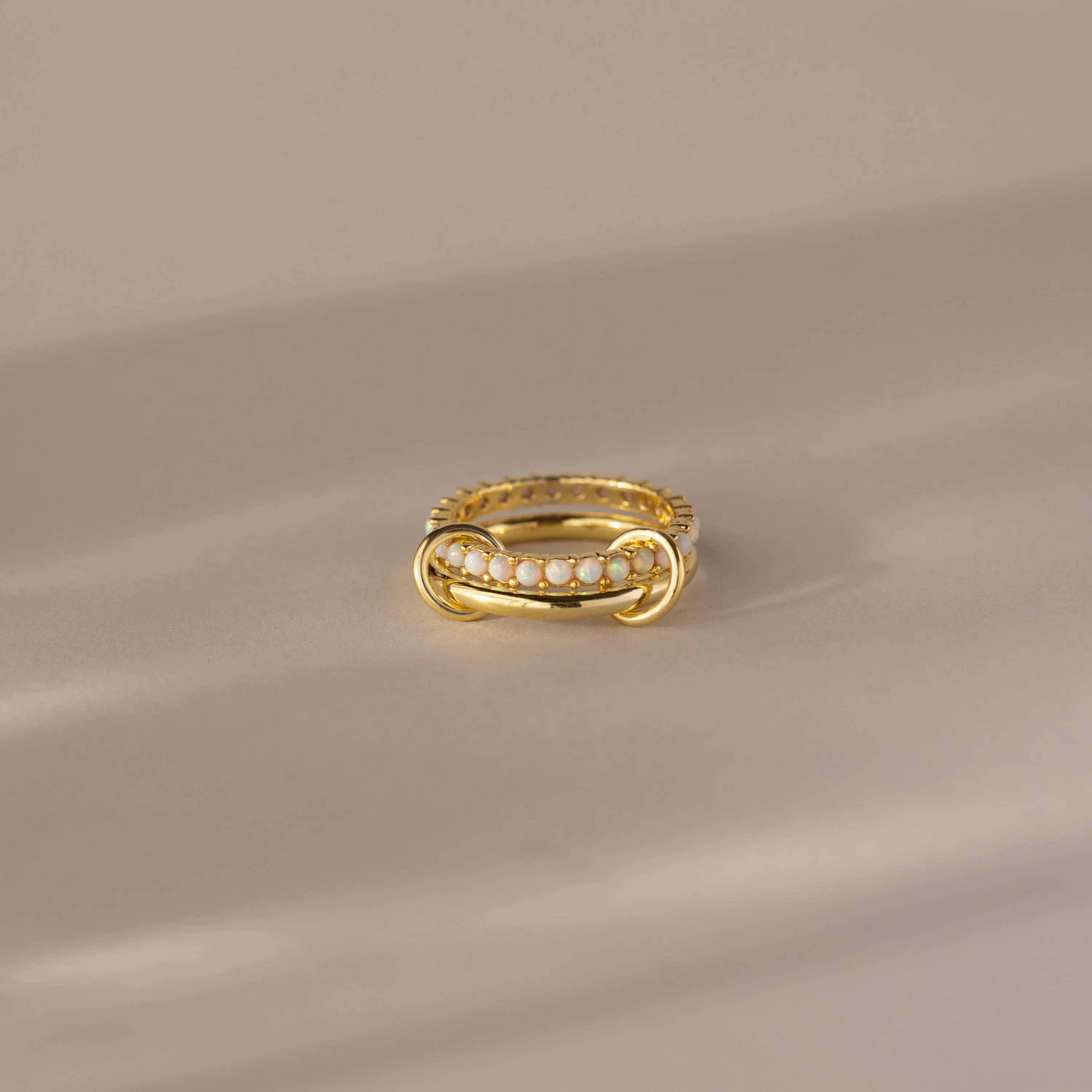 Duo Opal Tennis Linked Ring Set - Image 4