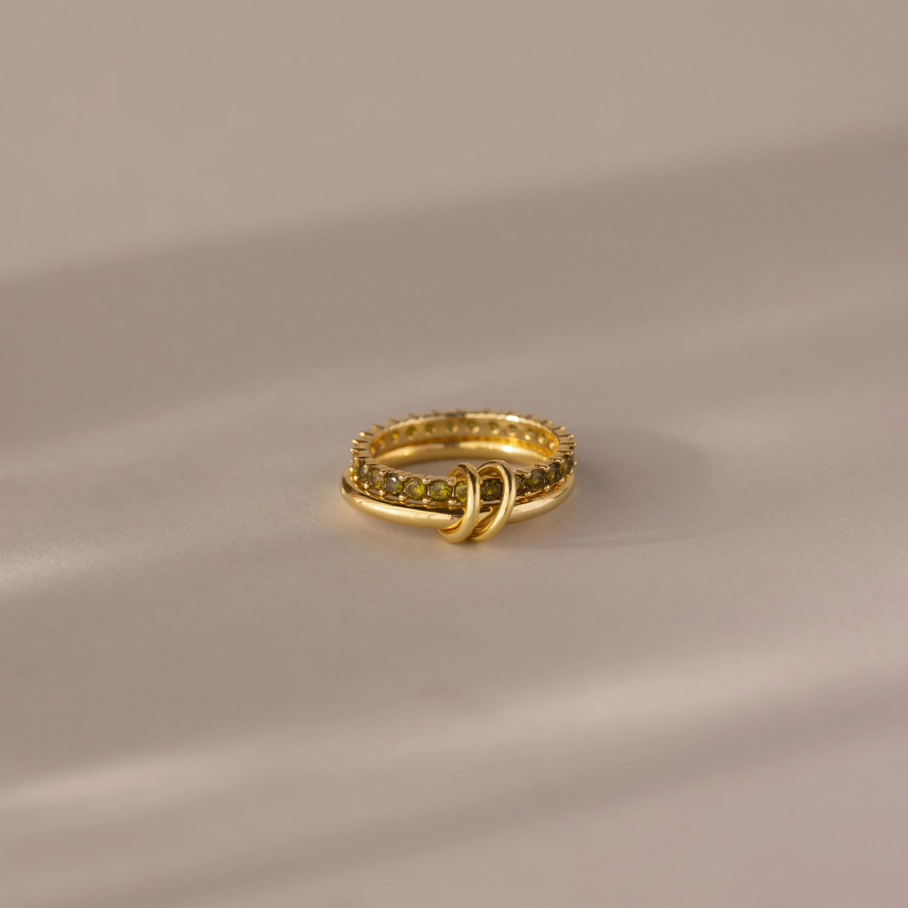 Duo Garnet Tennis Linked Ring Set