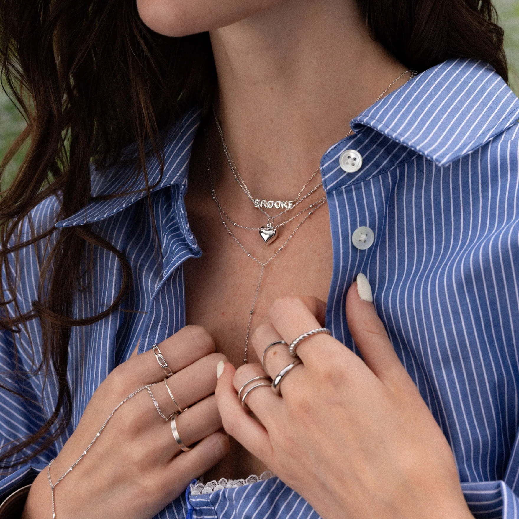 Duo Satellite Lariat Necklace in 18K Gold - Image 3