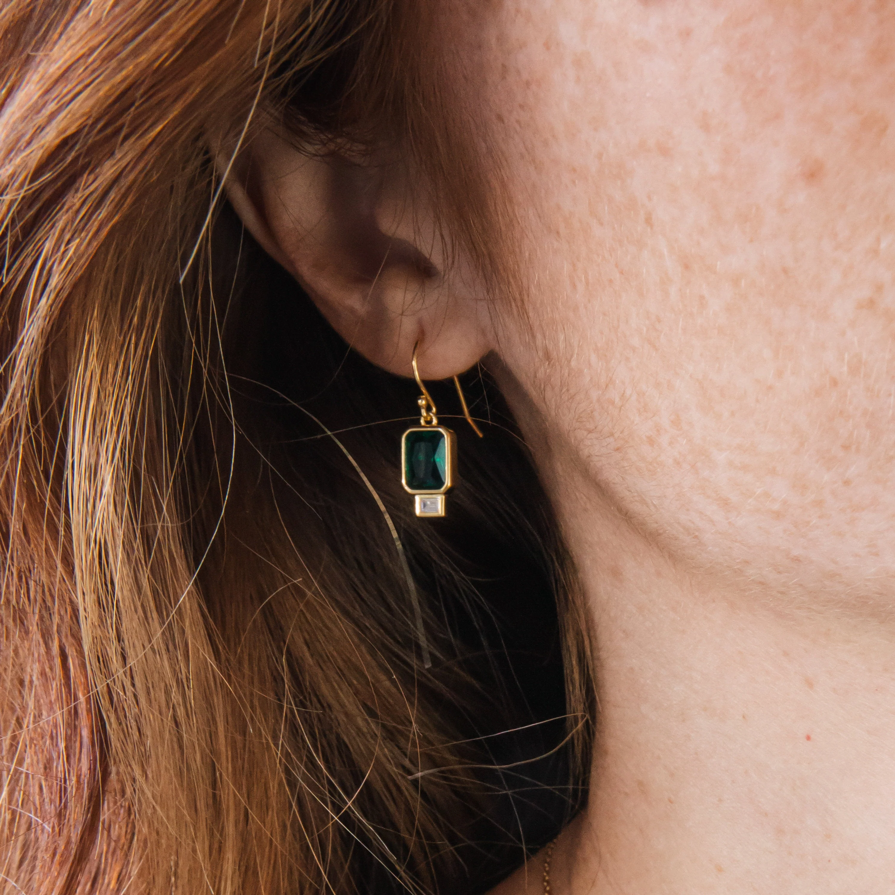 Emerald Drop Earrings - Image 2