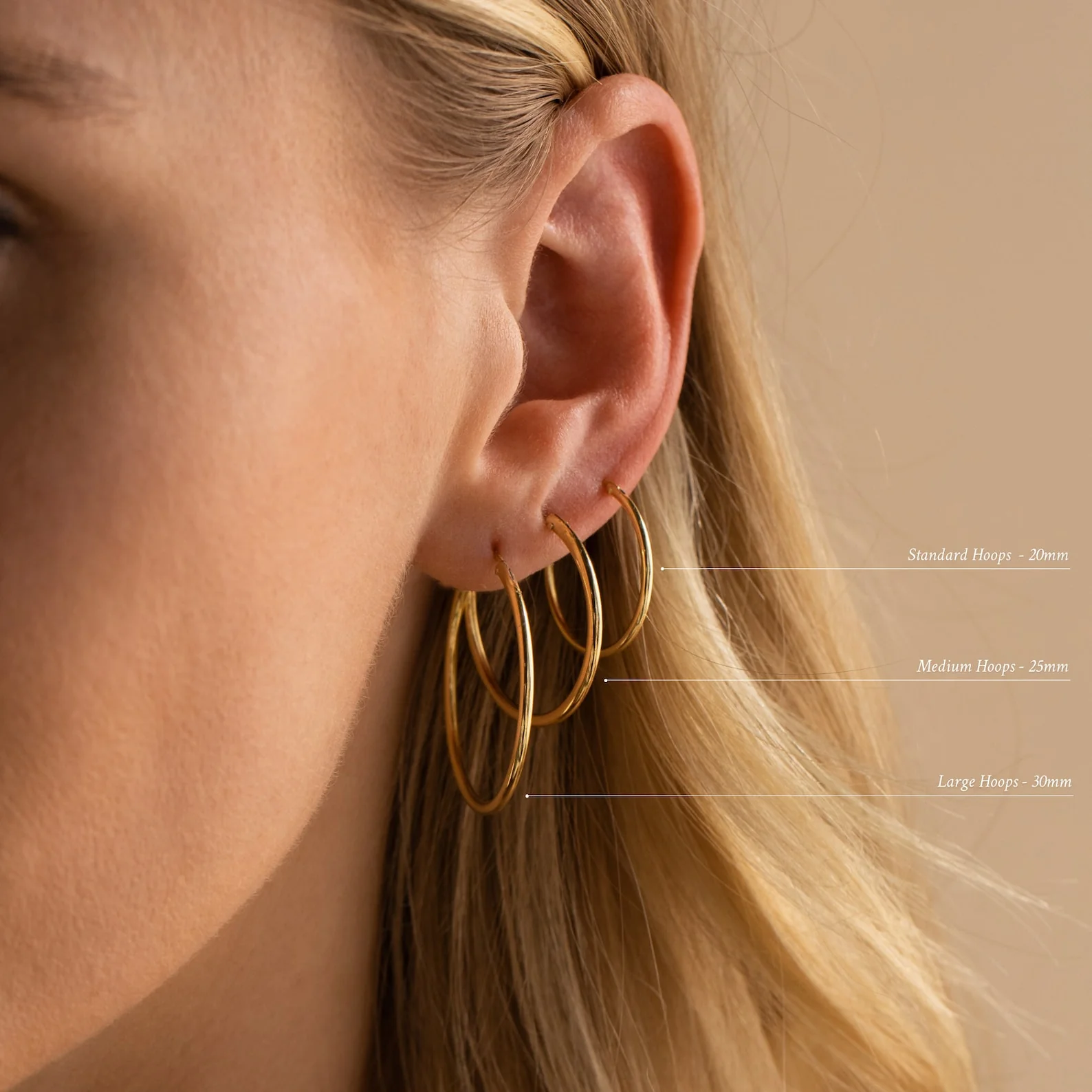 Medium Thin Hoops - Image 6