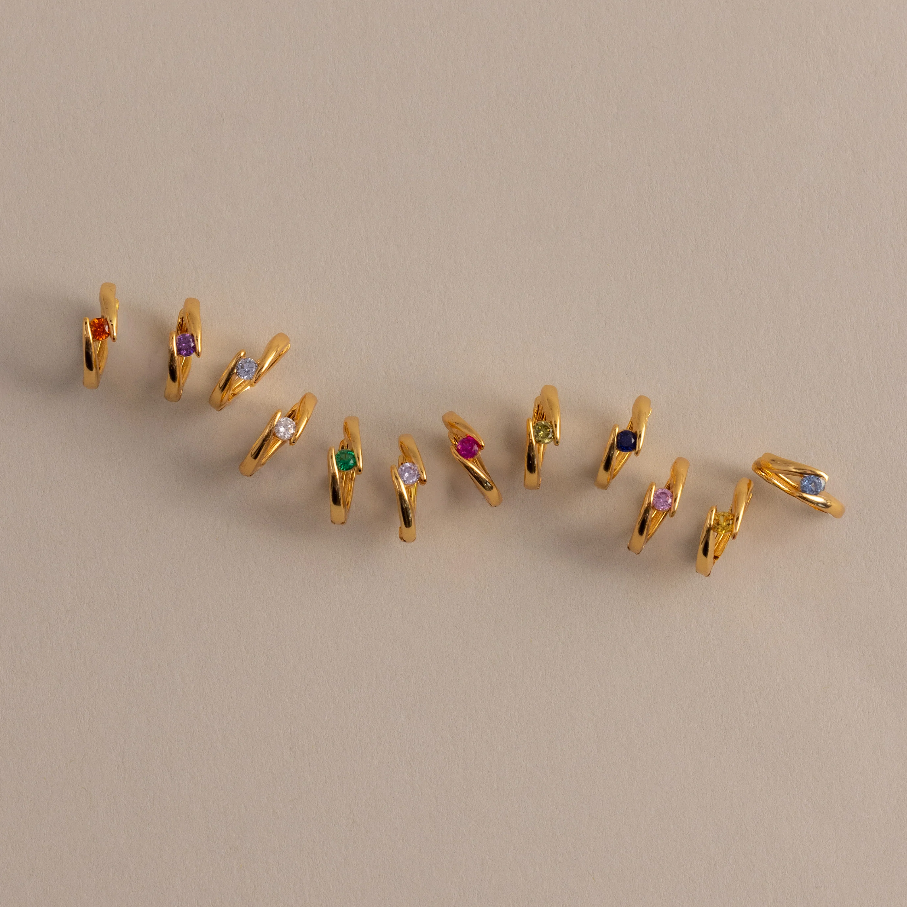 Floating Birthstone Huggies - Image 6