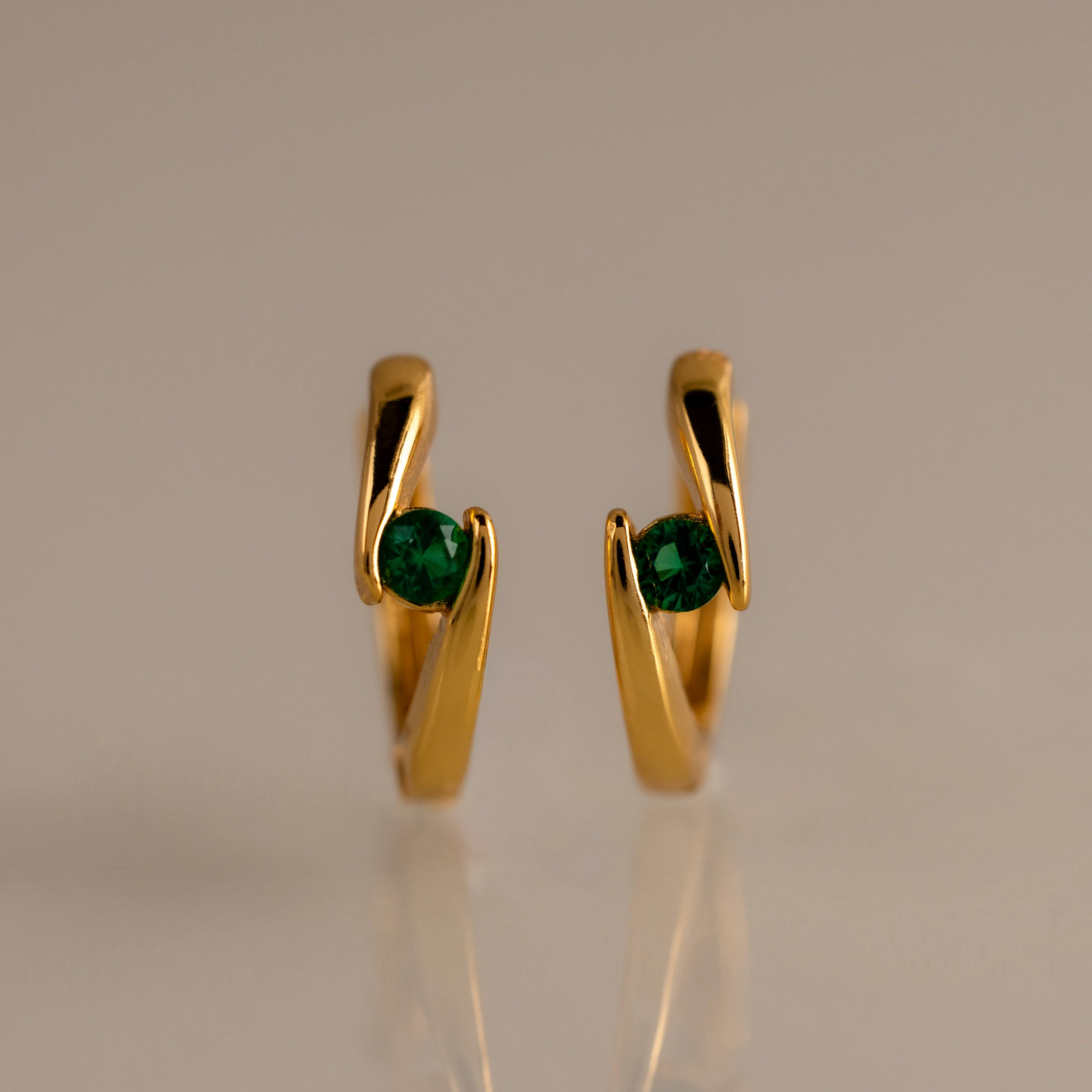 Floating Topaz Huggies - Image 4