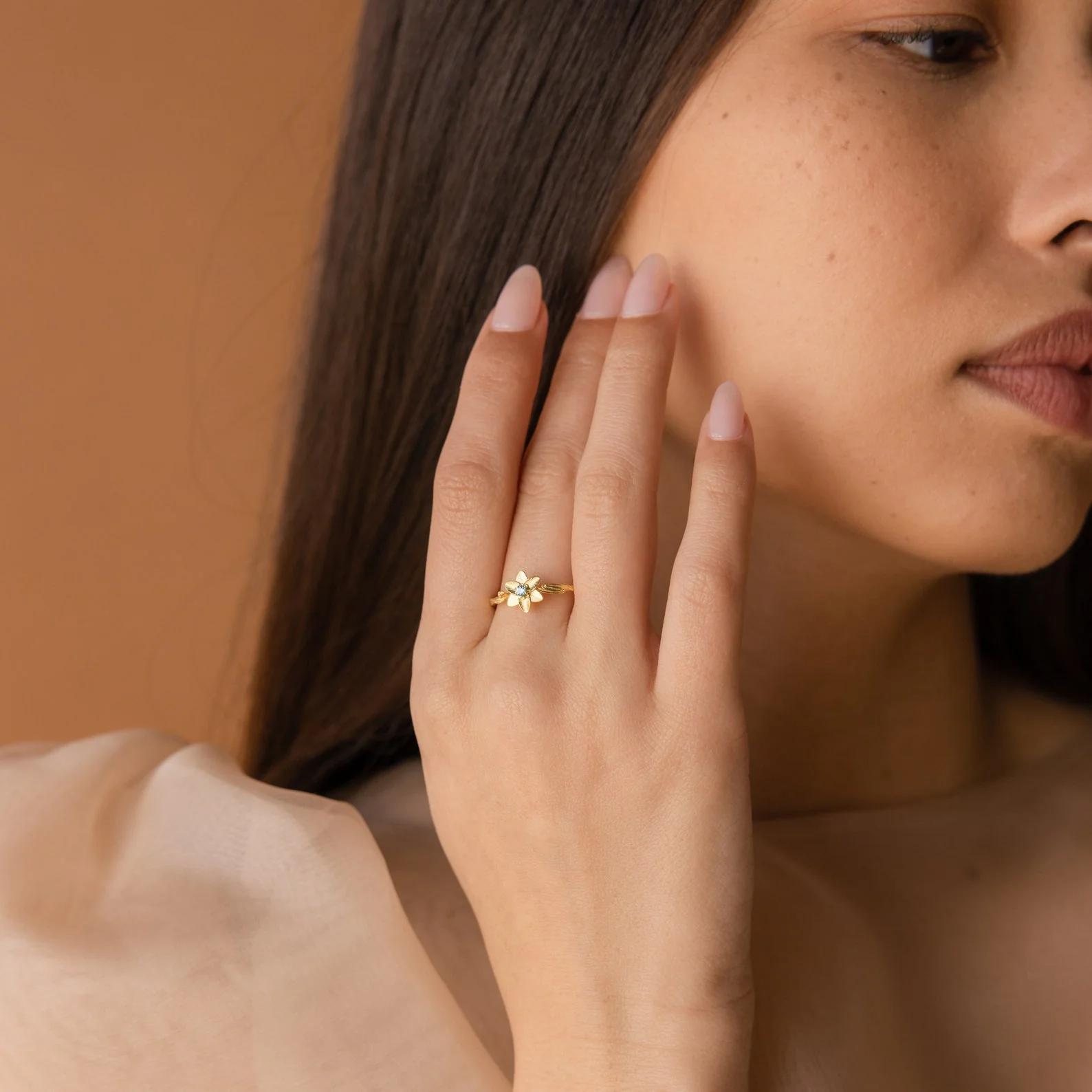 Flower Birthstone Ring - Image 2