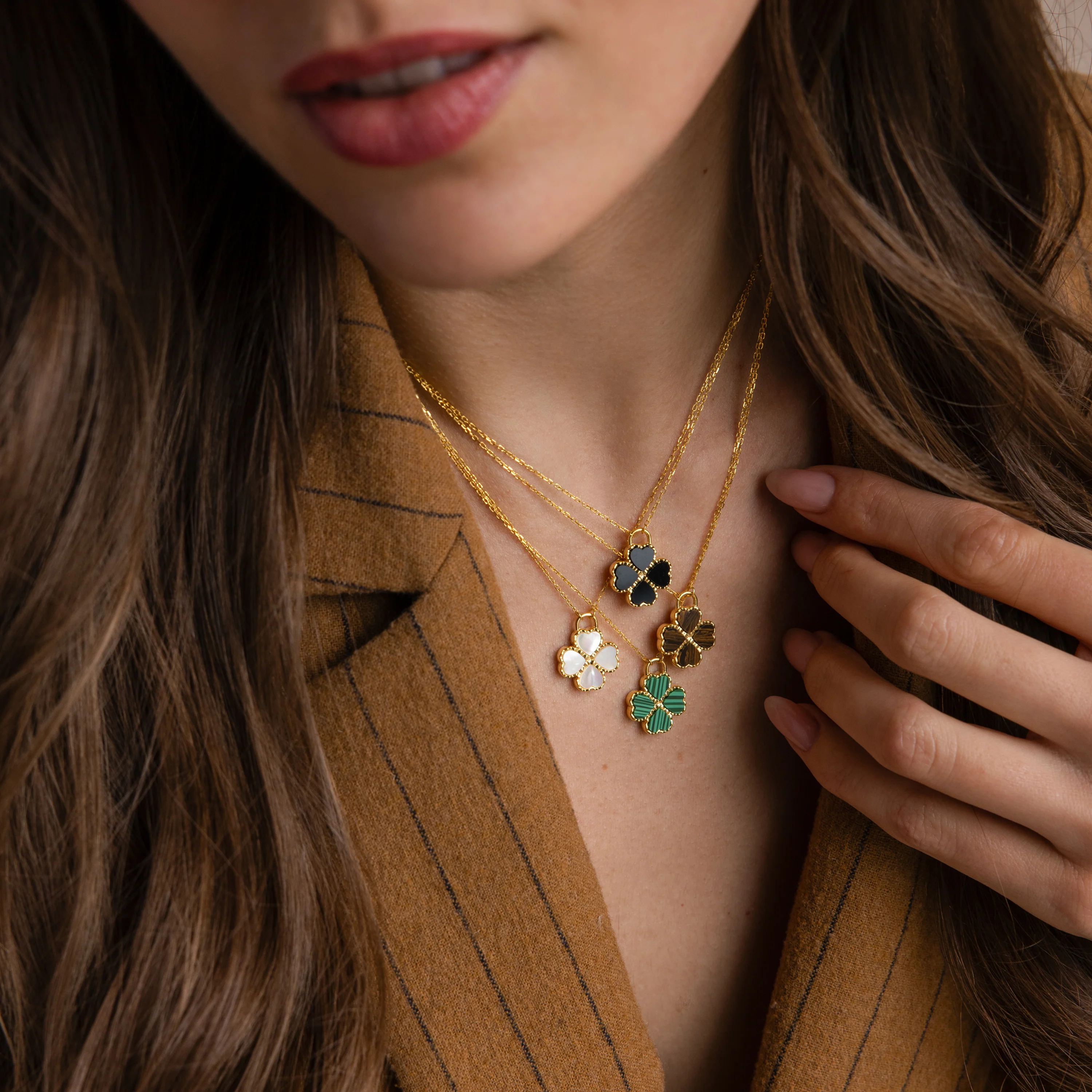 Tiger's Eye Clover Necklace - Image 2