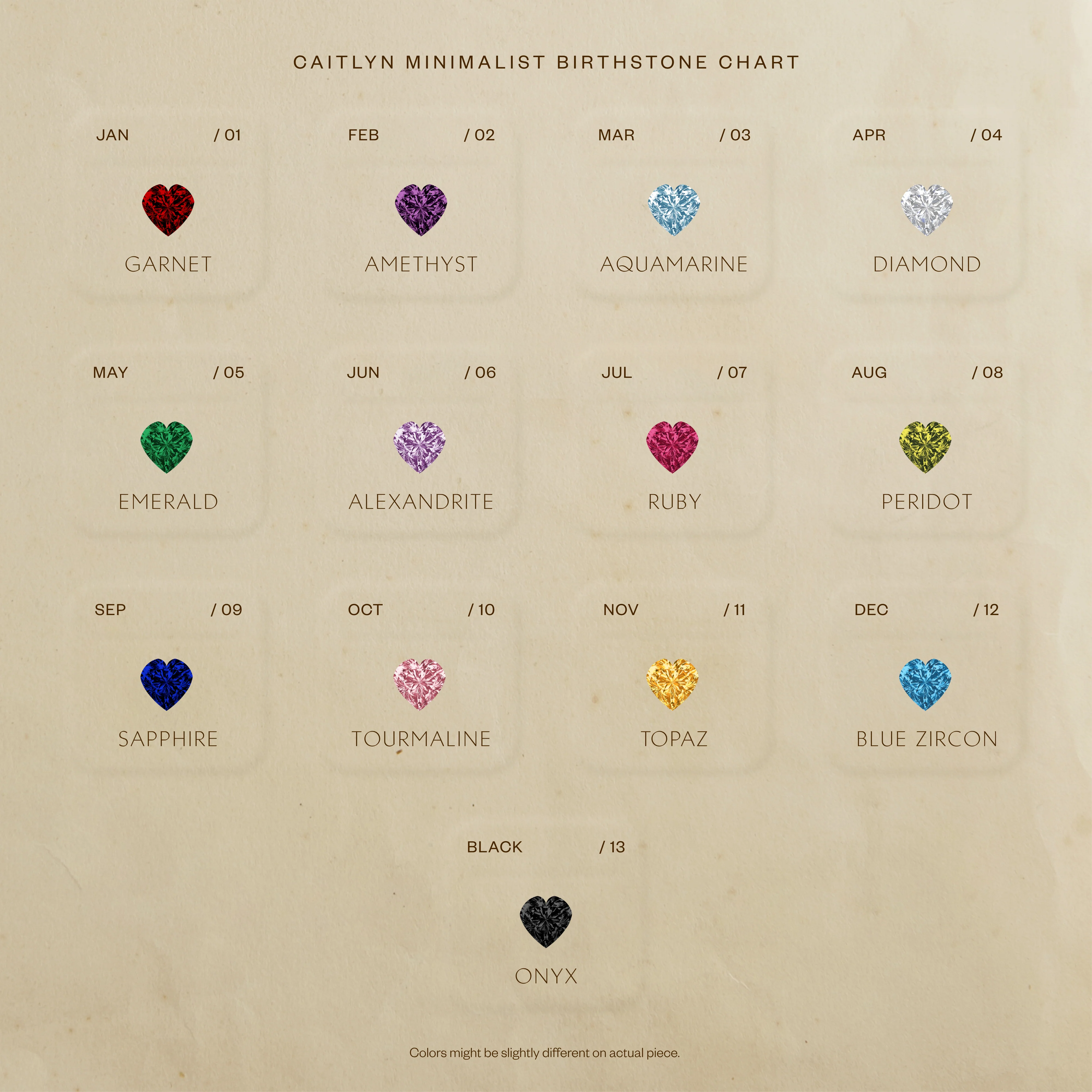 Bezel Heart Birthstone Studs - Image 8