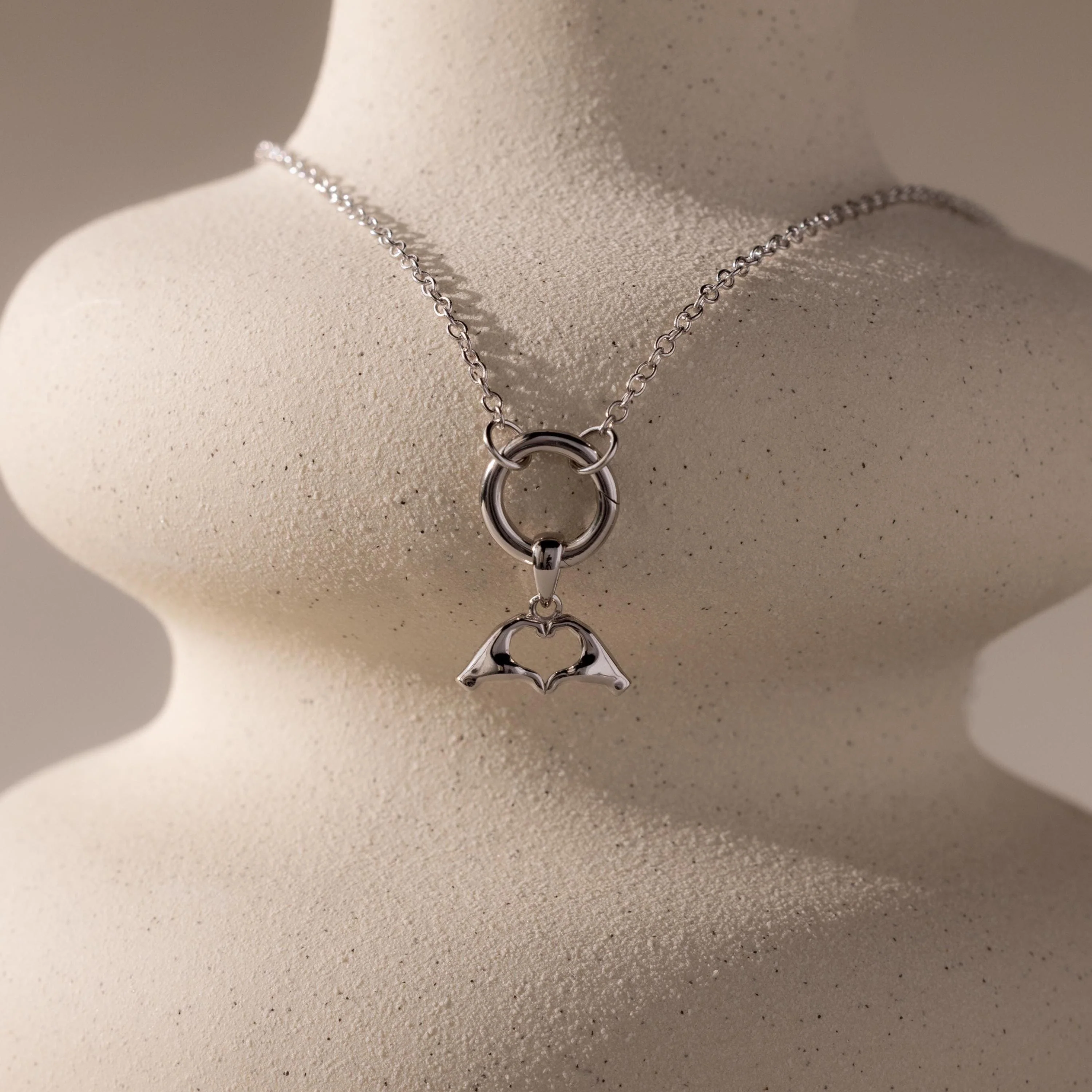 Heart Hand Charm in Silver - Image 3