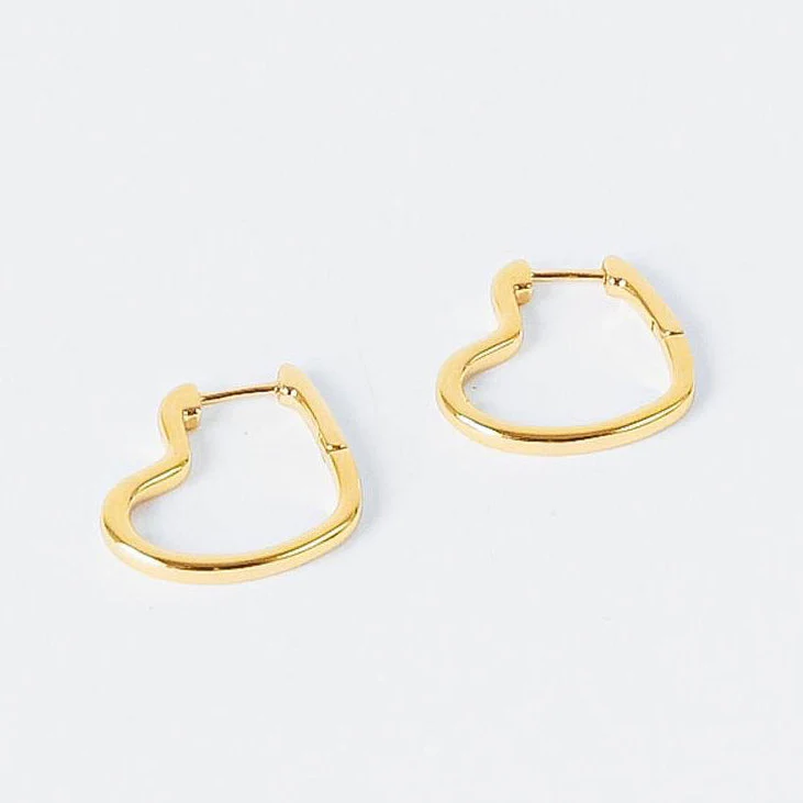 Heart Hoops in 18K Gold - Image 4