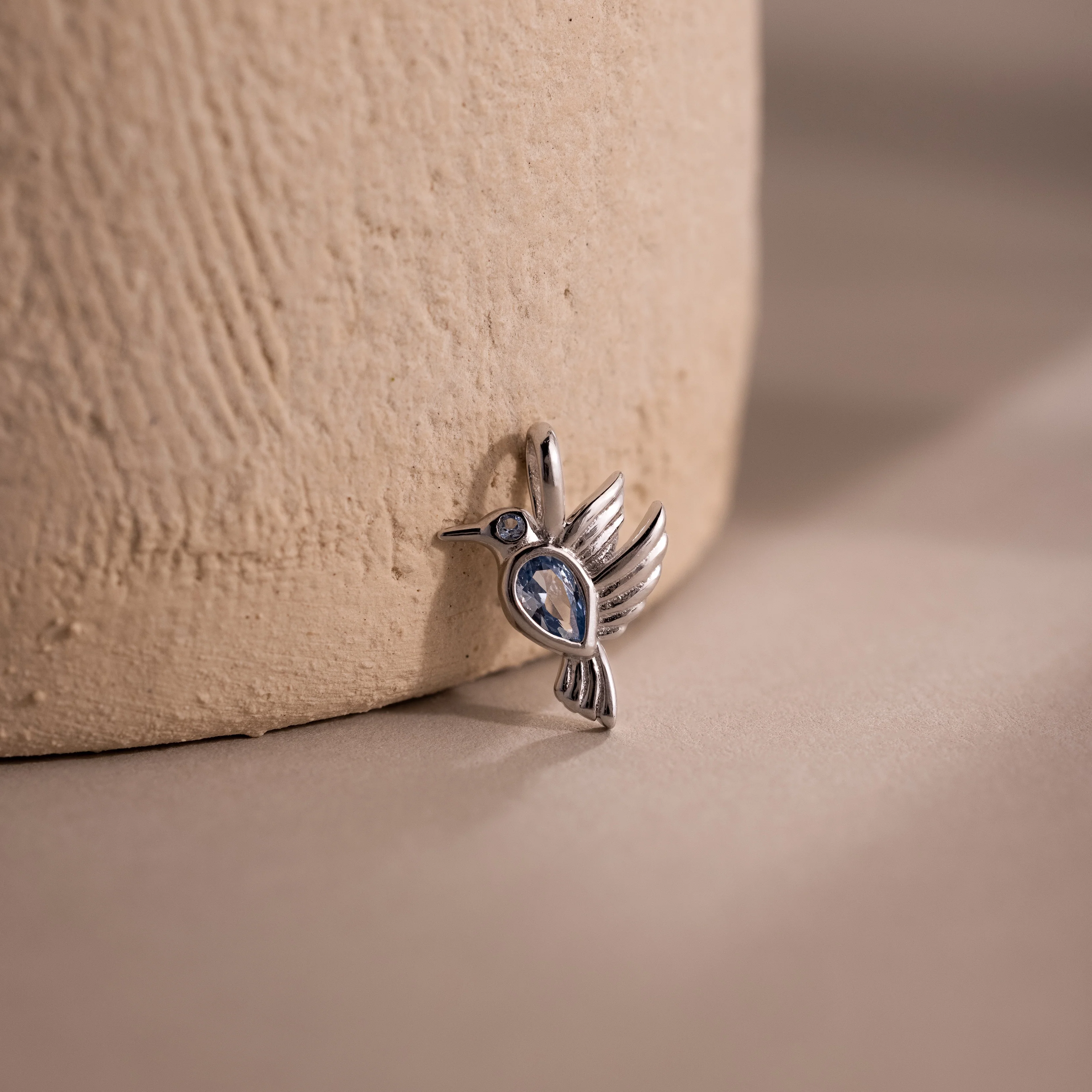 Hummingbird Charm in Silver