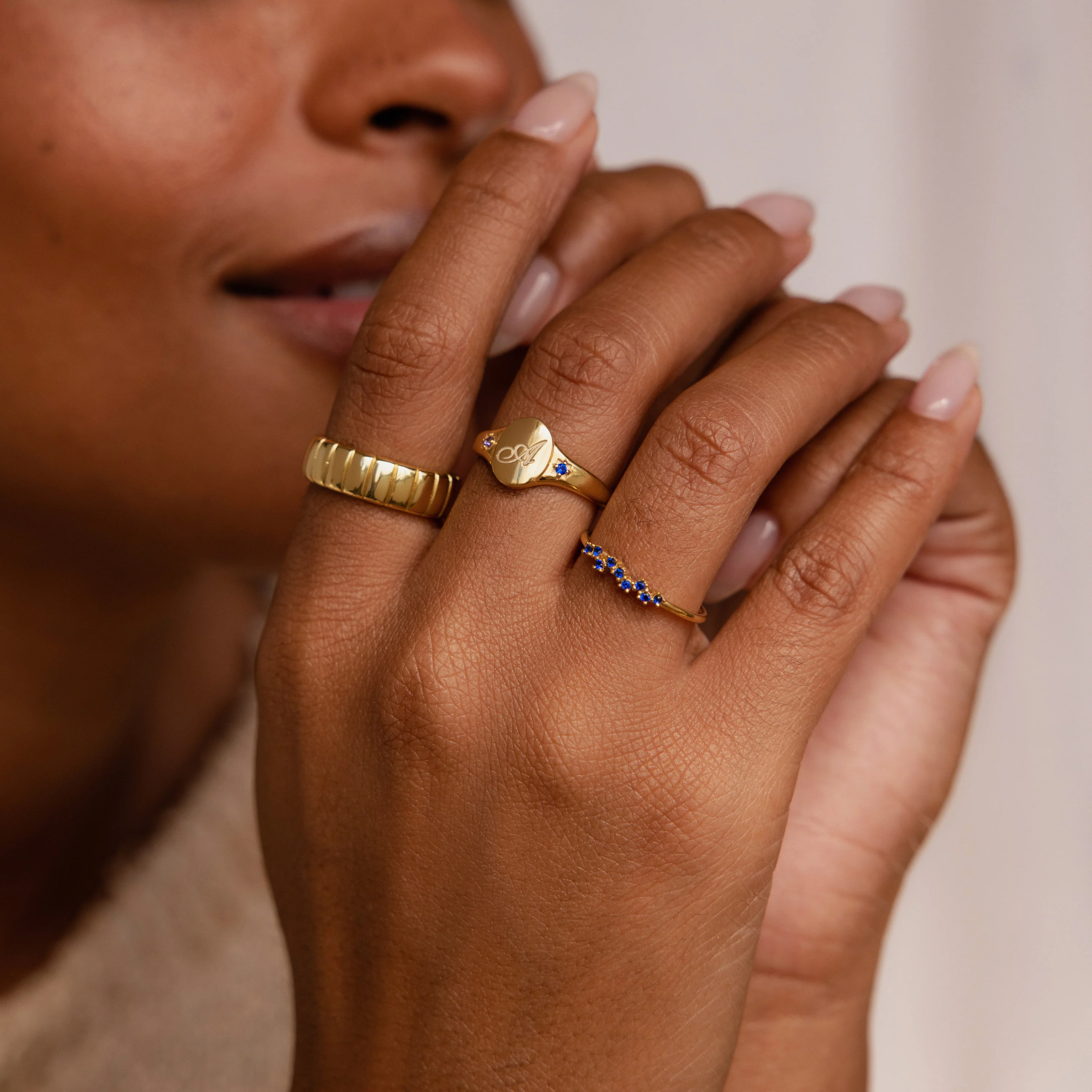 Initial Birthstone Signet Ring - Image 4
