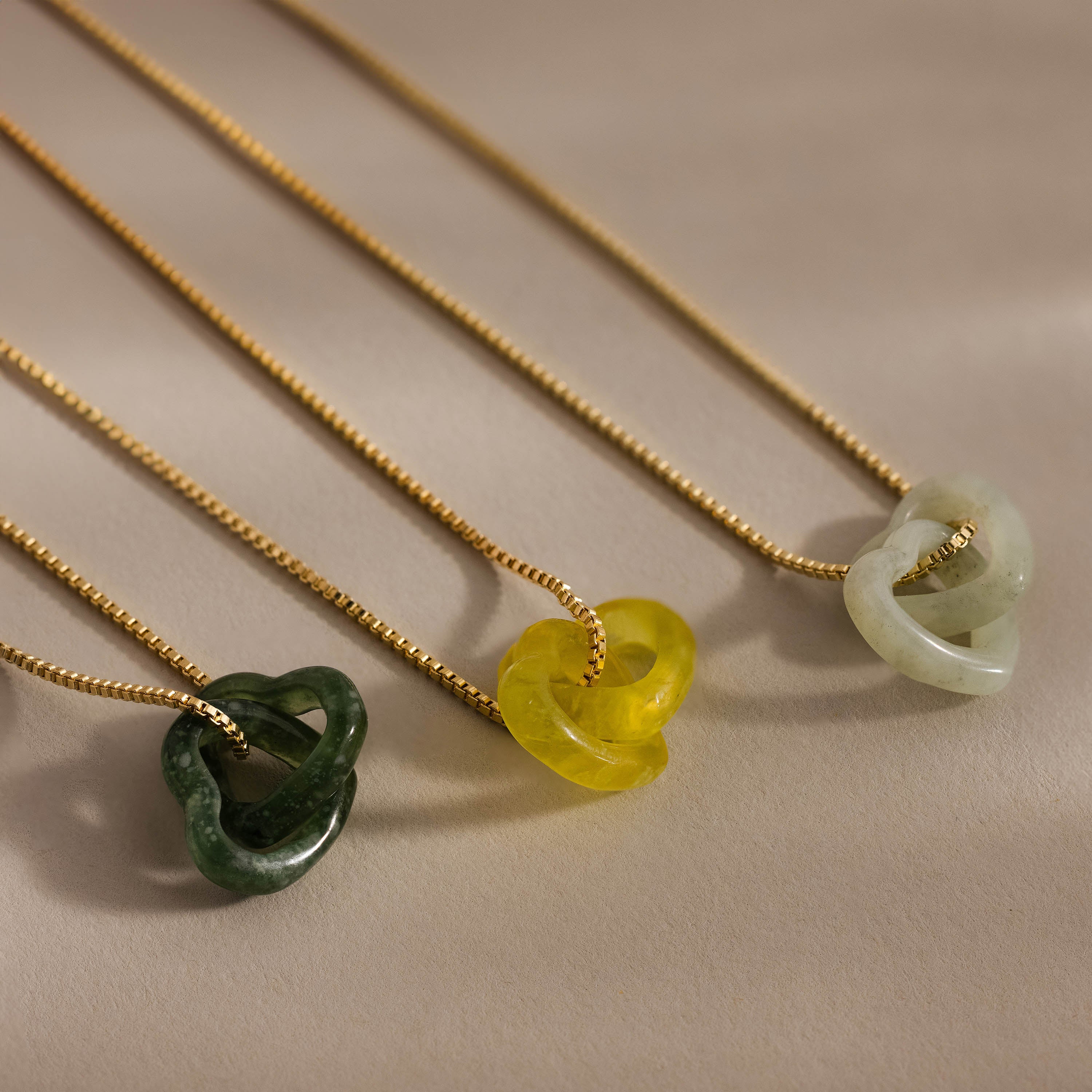 Interlocking Jade Heart Necklace - Image 4