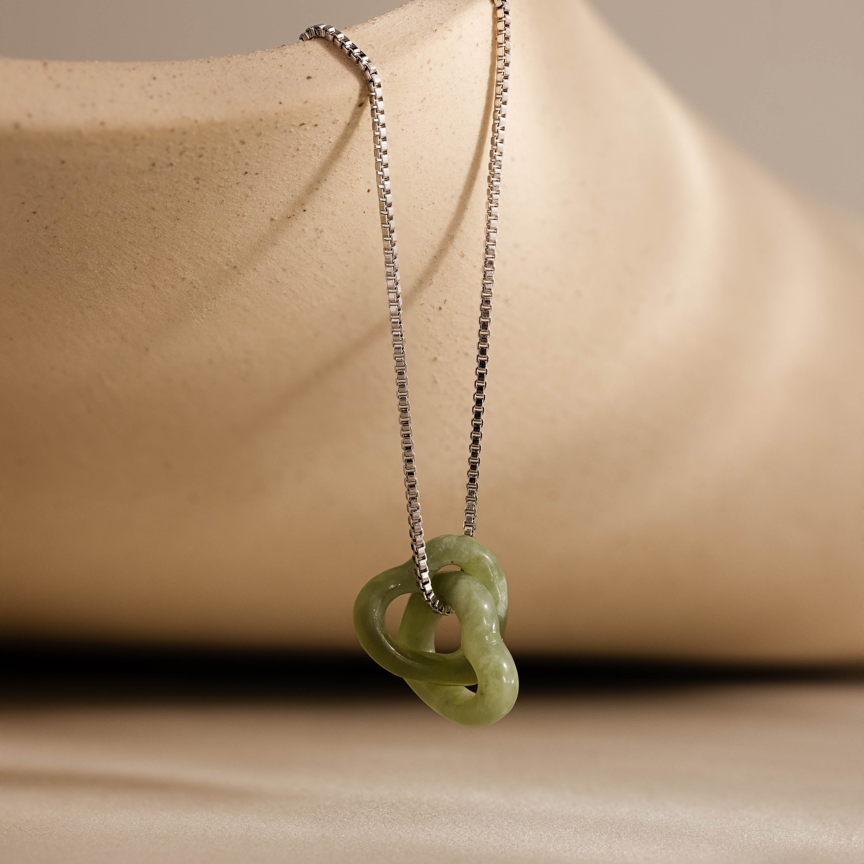 Interlocking Jade Heart Necklace - Image 5