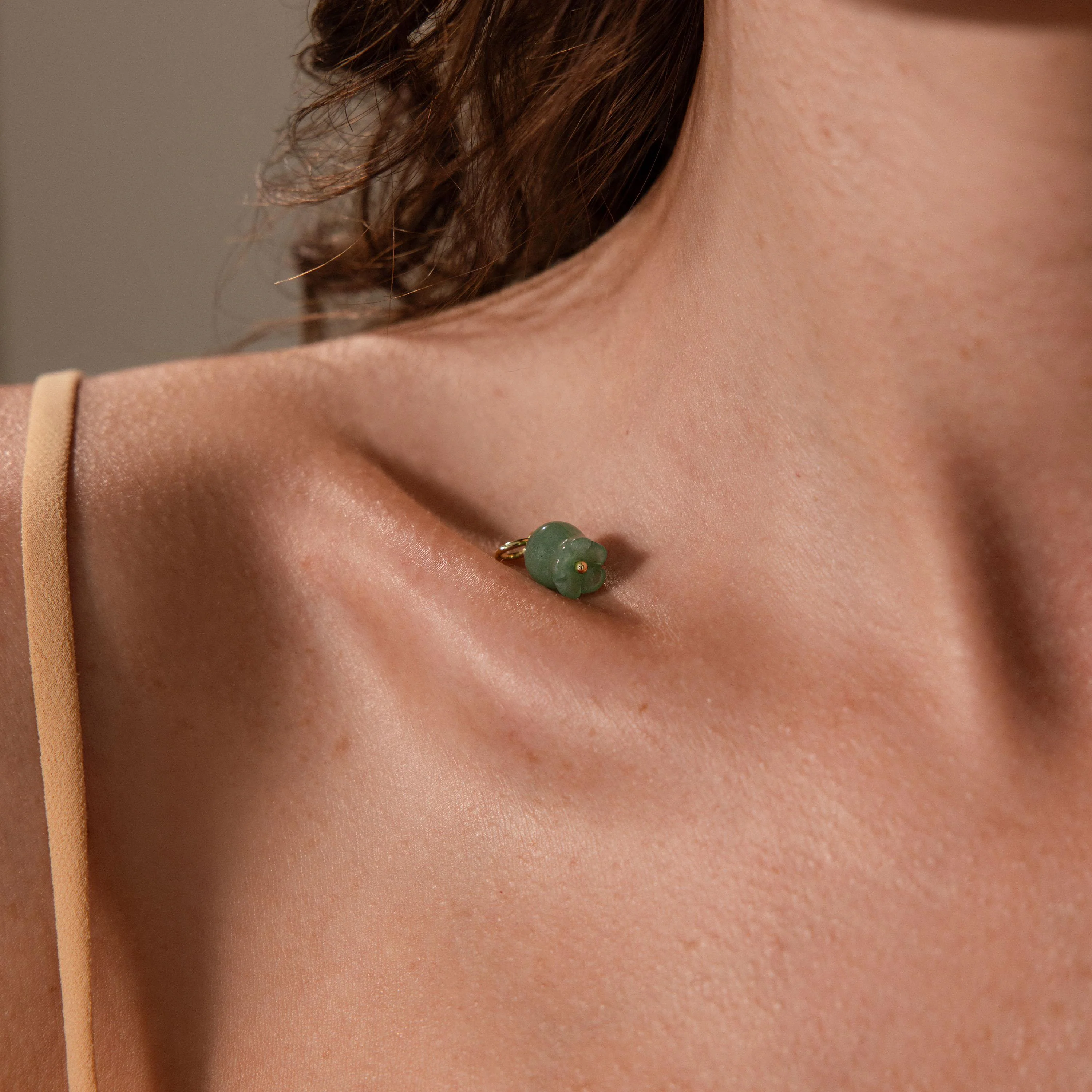 Jade Bellflower Charm in 18K Gold - Image 8