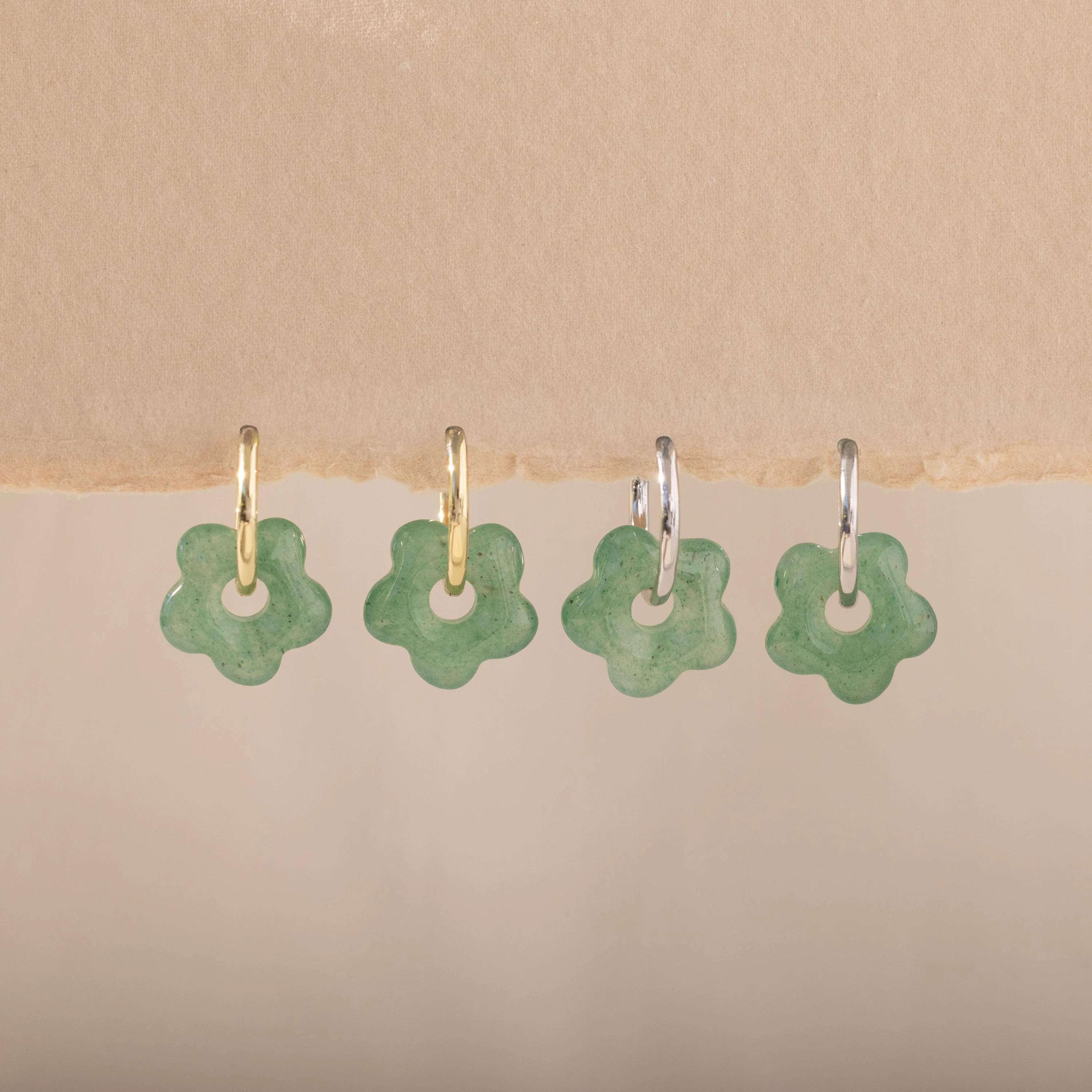 Jade Flower Hoops - Image 7