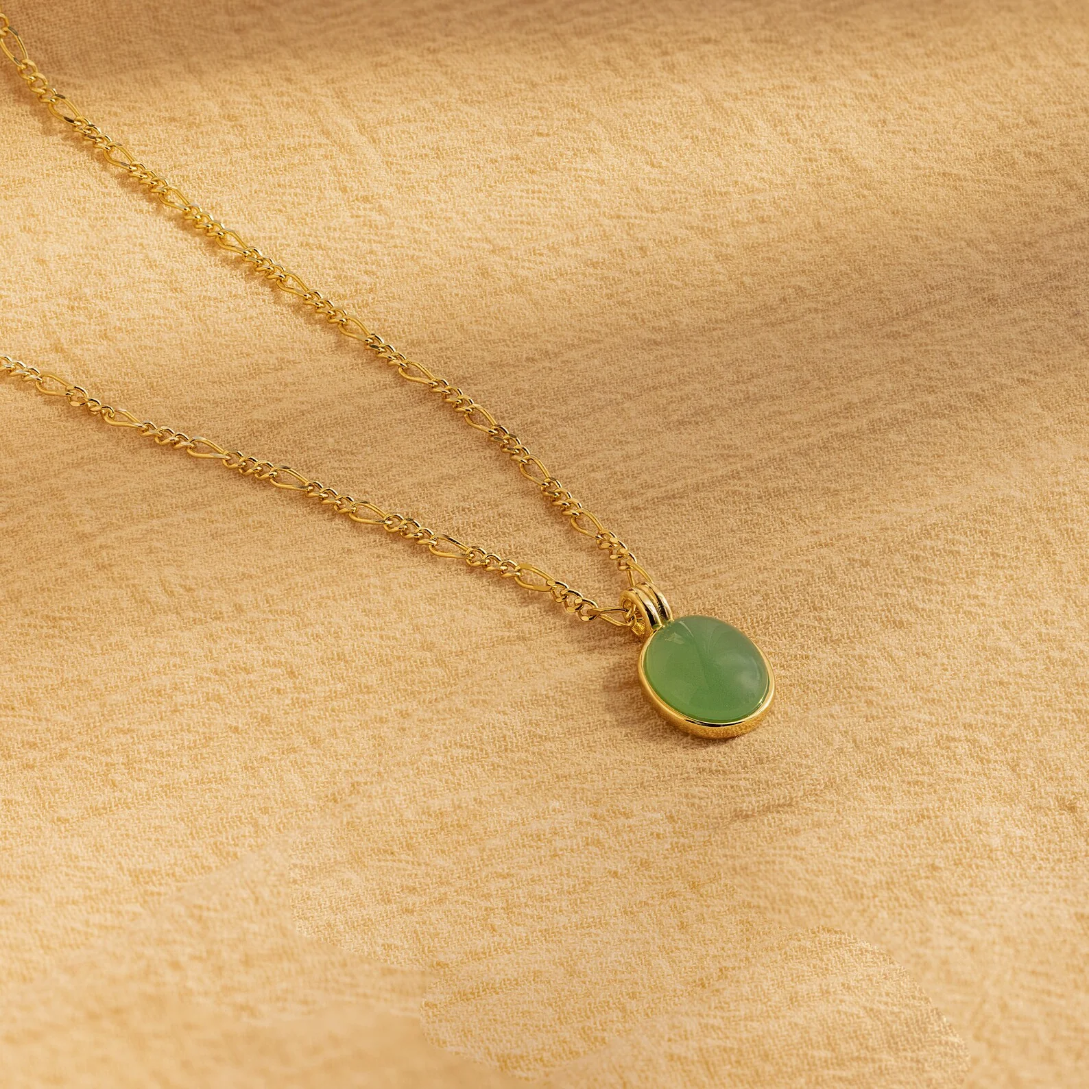 Jade Oval Pendant Necklace - Image 2