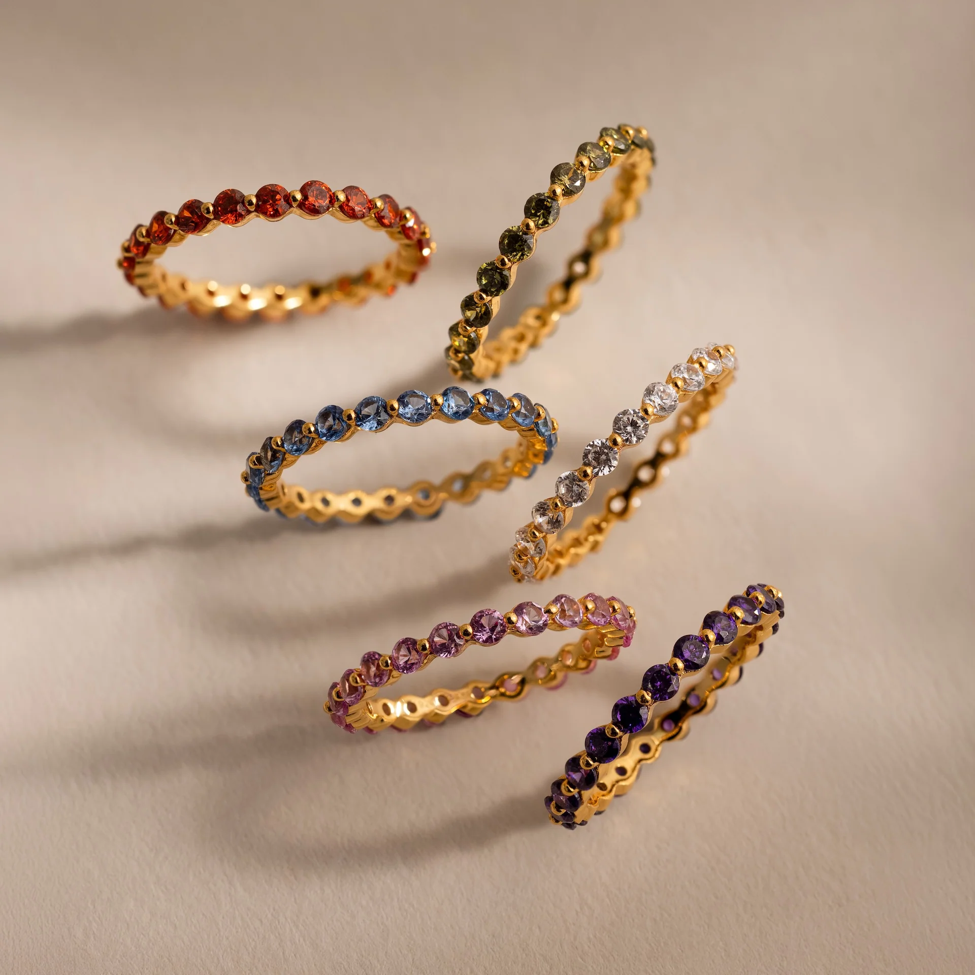 Lace Eternity Birthstone Ring - Image 7