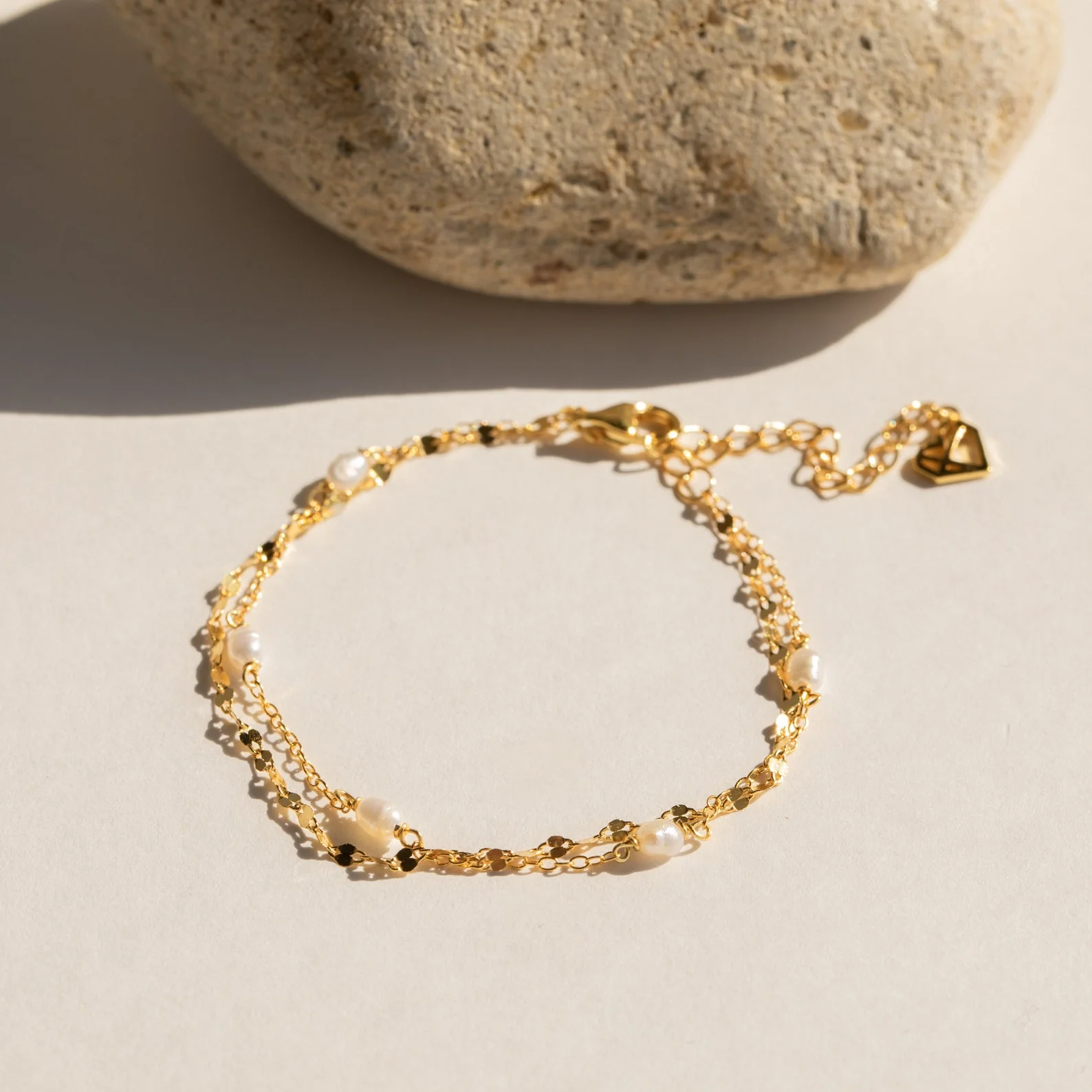 Magnolia Pearl Wrap Bracelet in 18K Gold