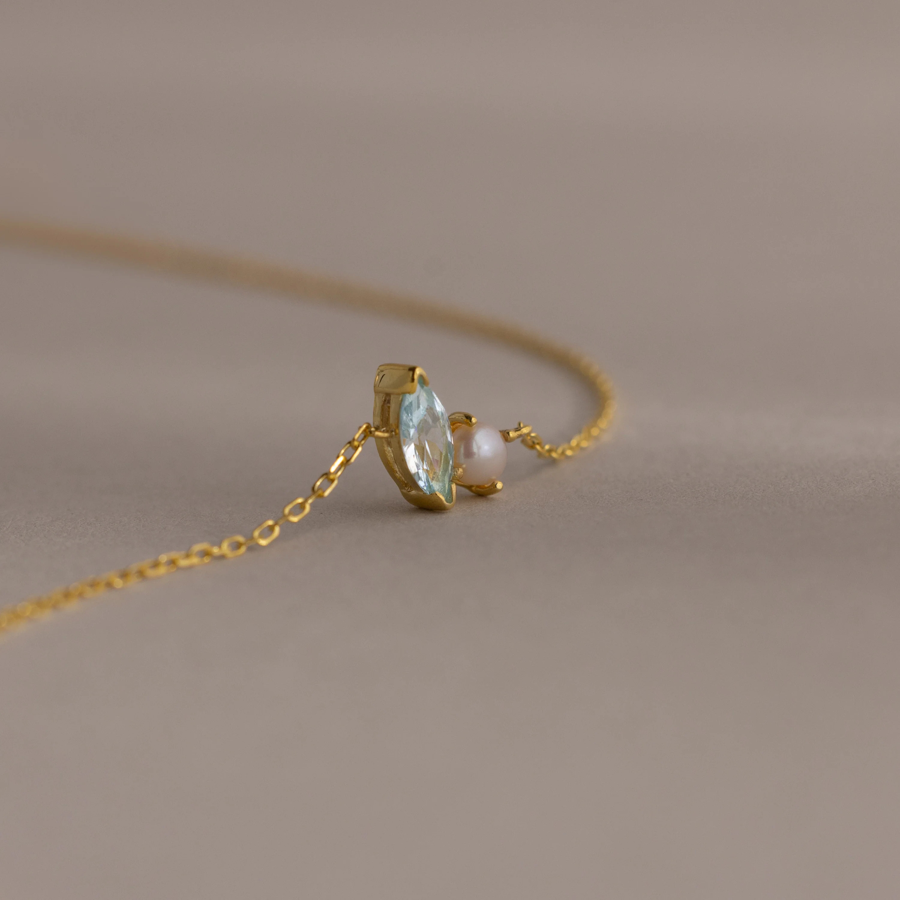 Marquise Topaz & Pearl Bracelet
