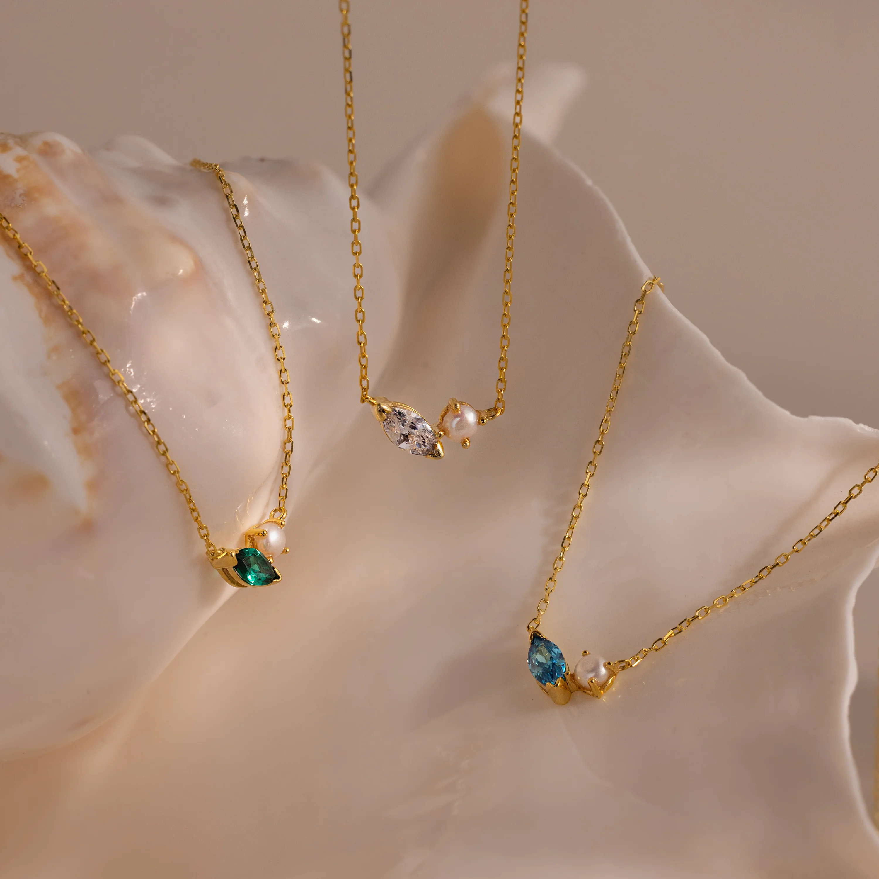 Marquise Garnet & Pearl Necklace