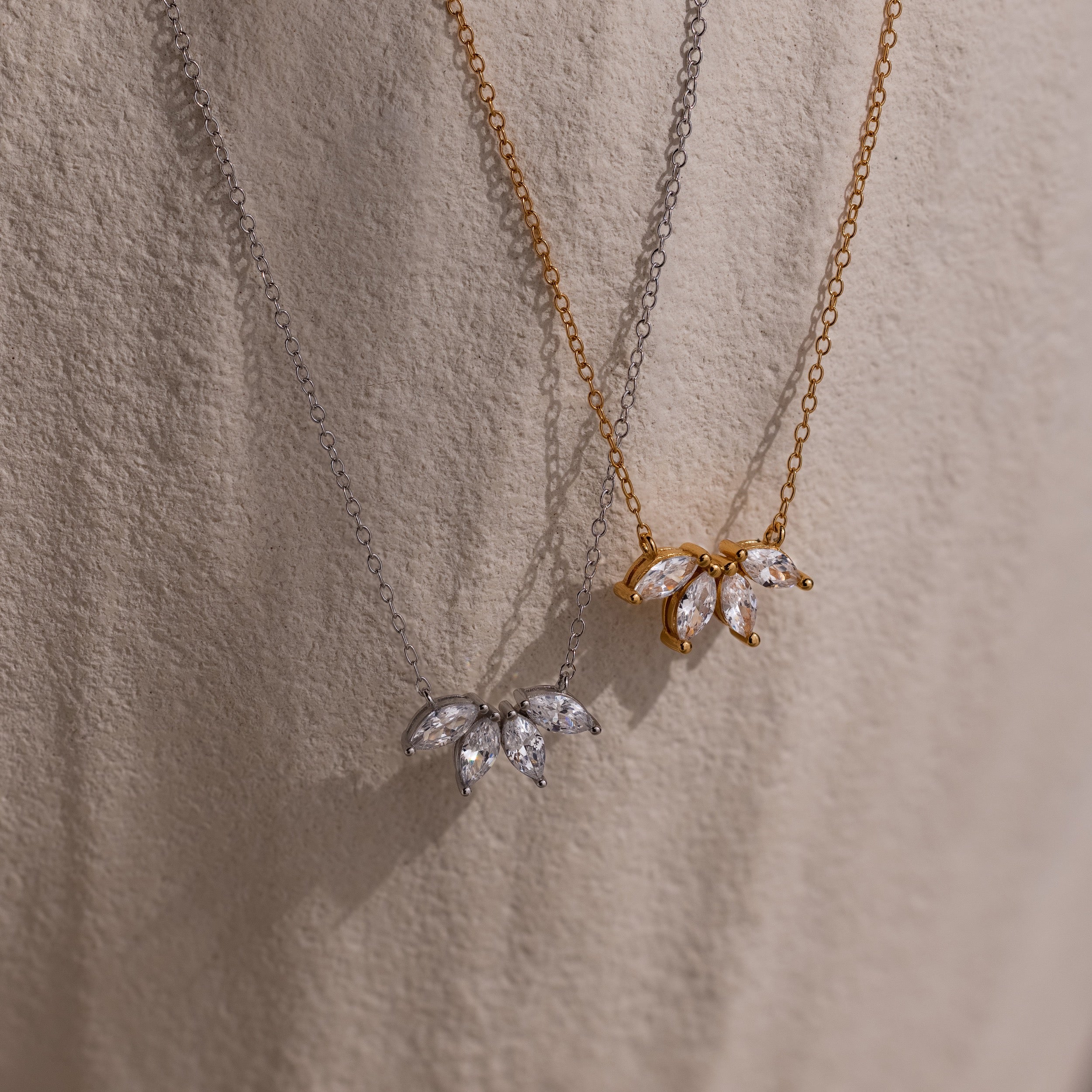 Marquise Diamond Necklace in Silver - Image 6
