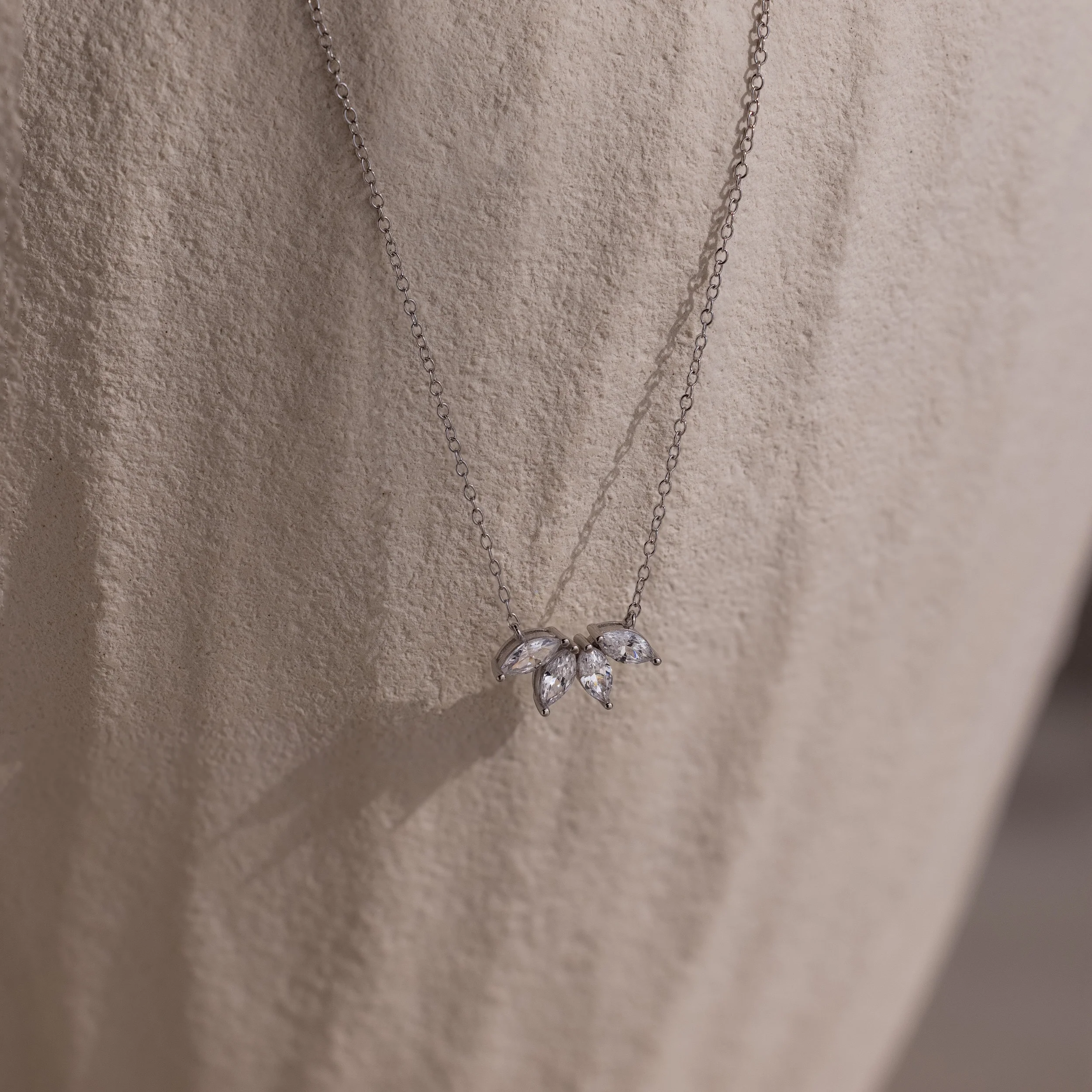 Marquise Diamond Necklace in Silver - Image 7