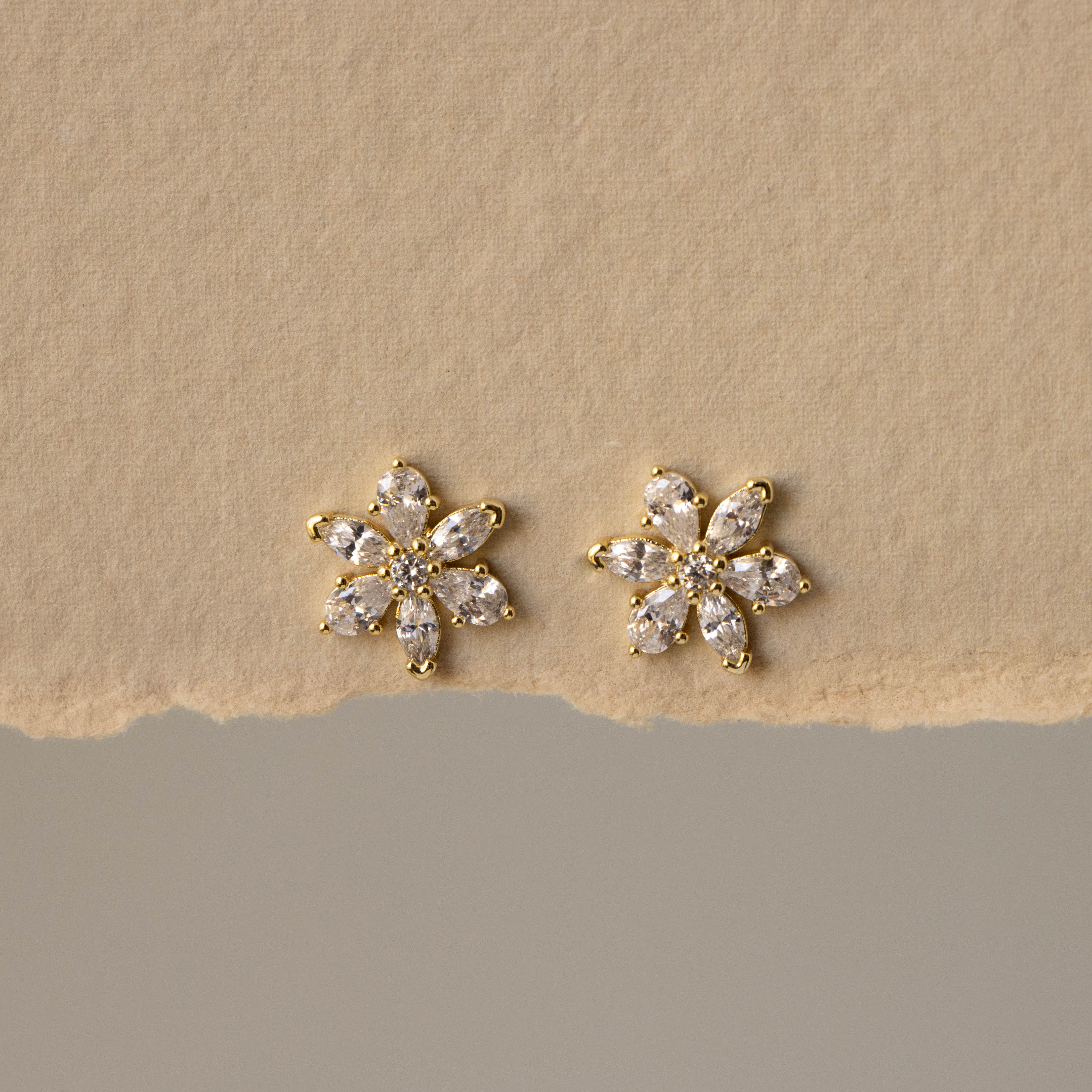 Marquise Flower Diamond Studs
