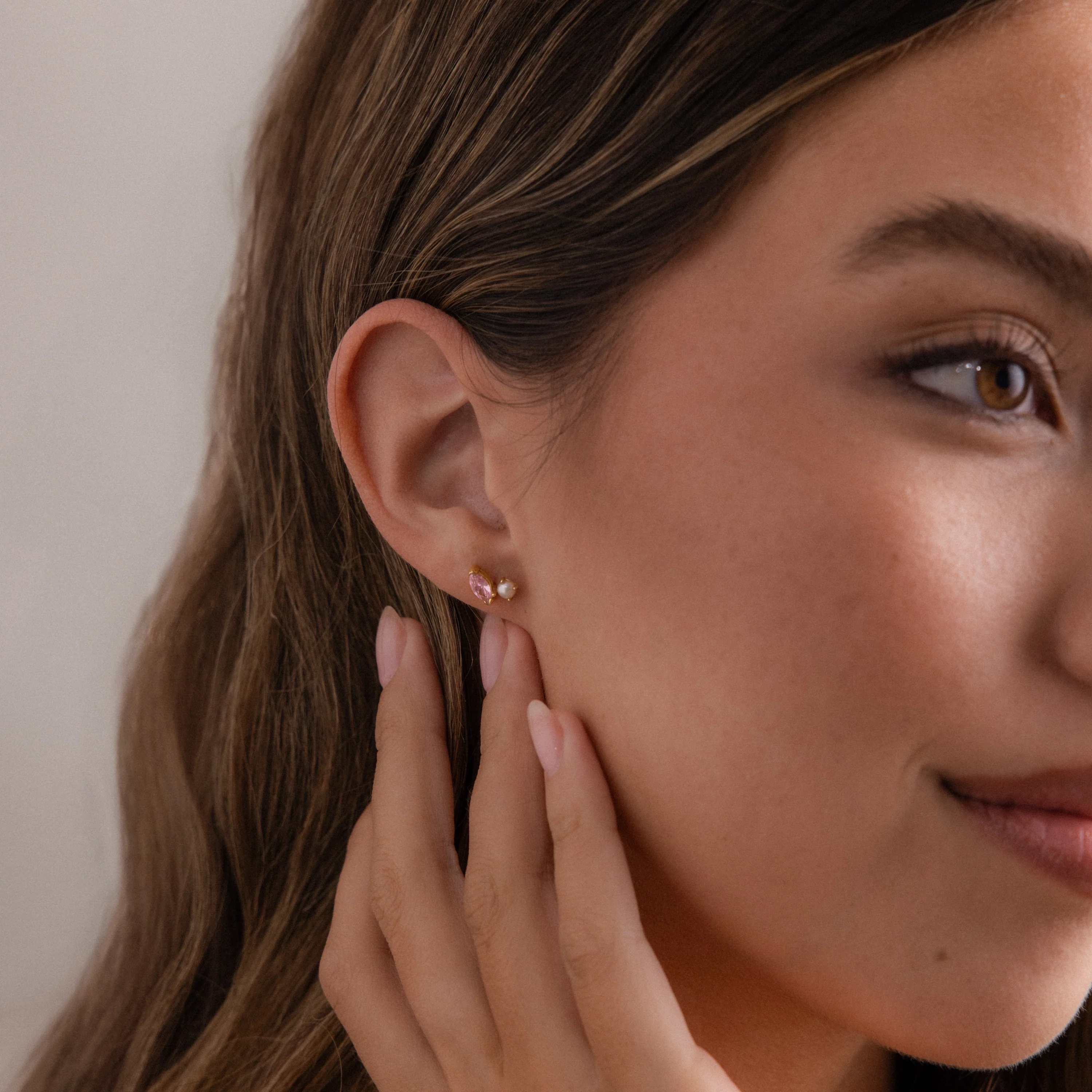Marquise Birthstone & Pearl Studs - Image 11
